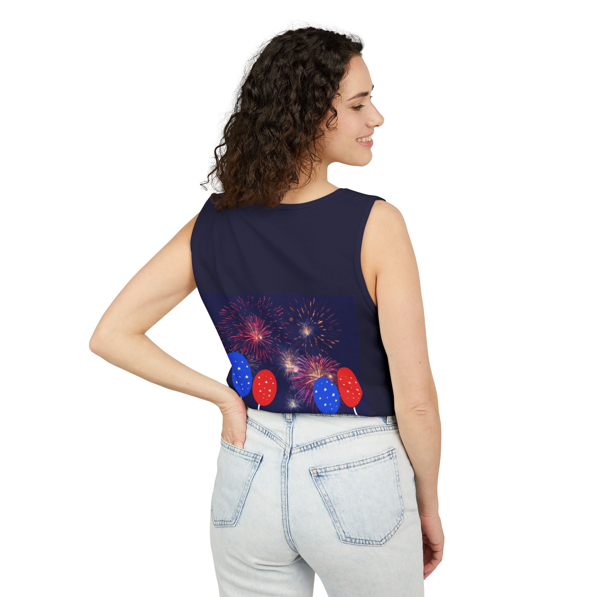 4th of July Tank Top — Patriotic Happy 4th Fireworks & Balloons Tank