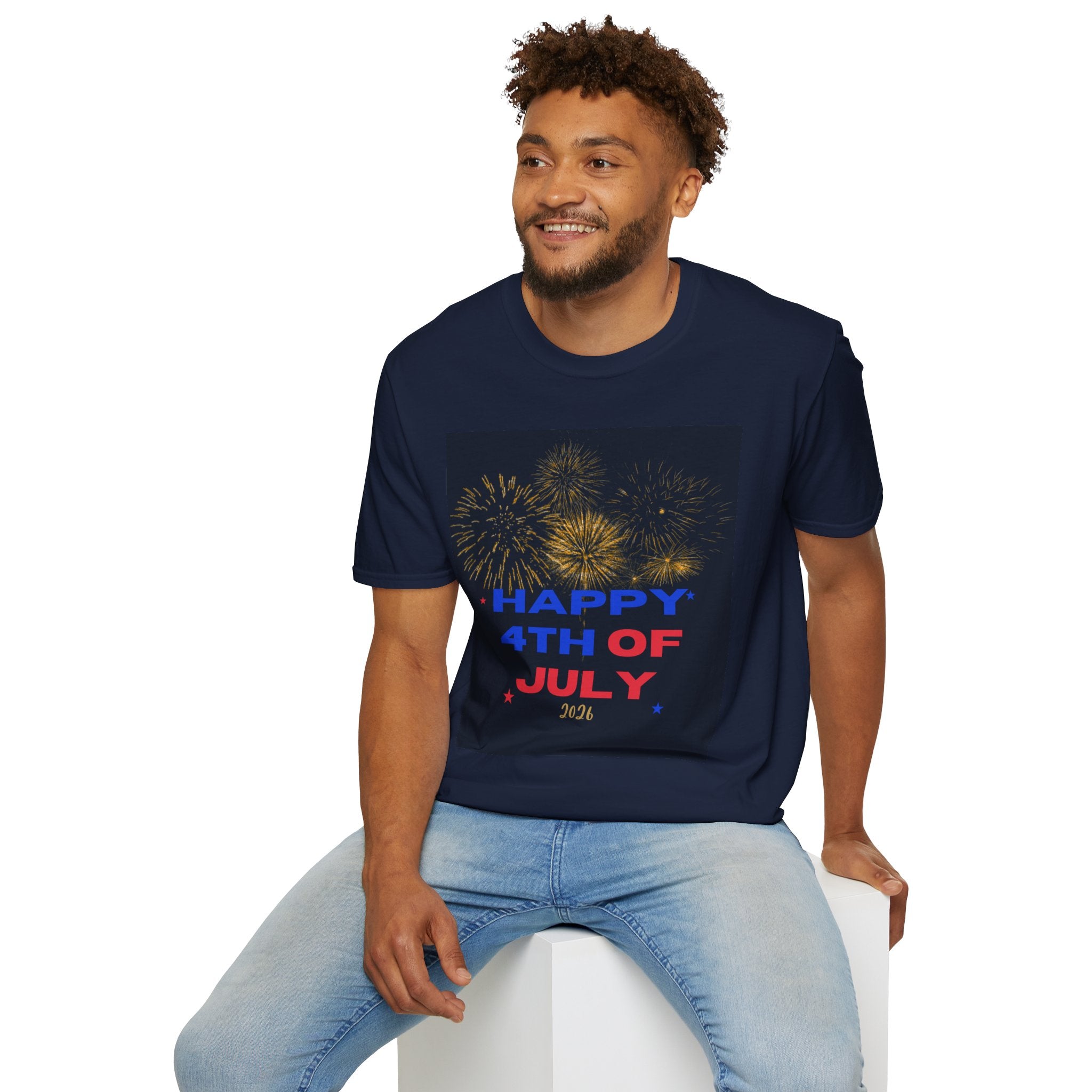 4th of July Fireworks T-Shirt — "Happy 4th of July" Patriotic Tee