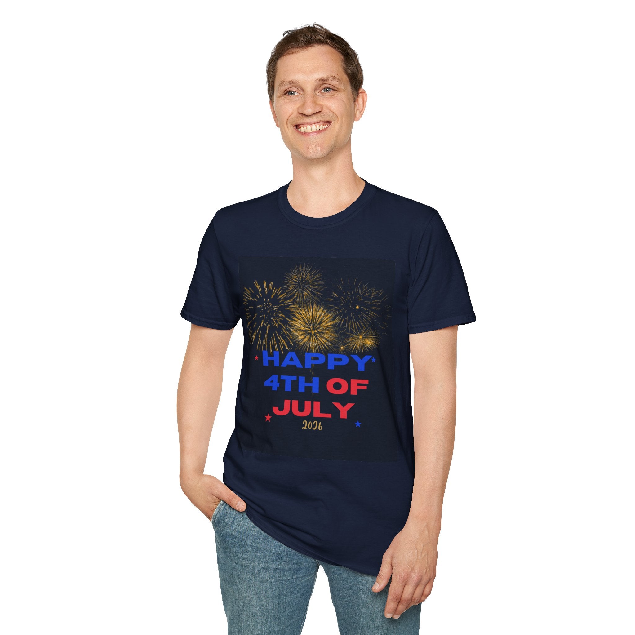 4th of July Fireworks T-Shirt — "Happy 4th of July" Patriotic Tee
