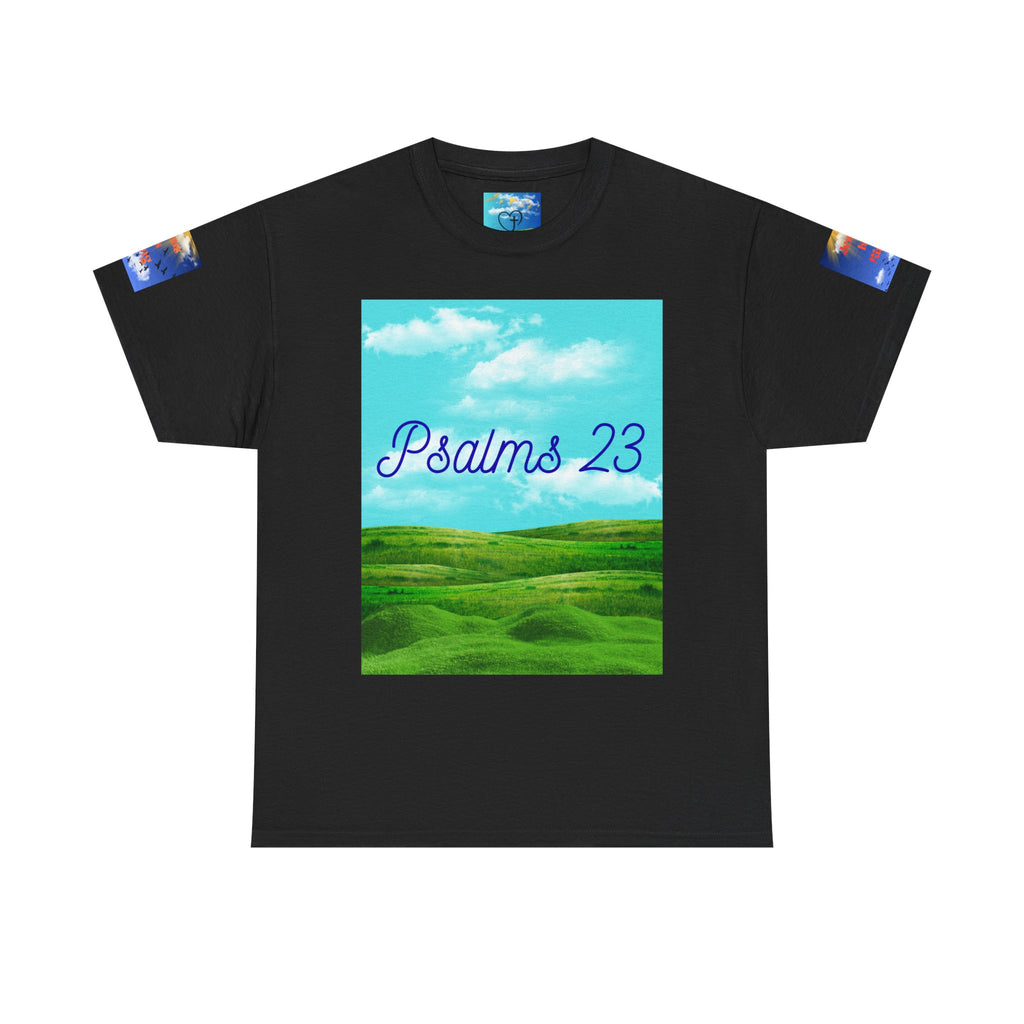Psalms 23 Christian T‑Shirt — Faith Heart Landscape Tee