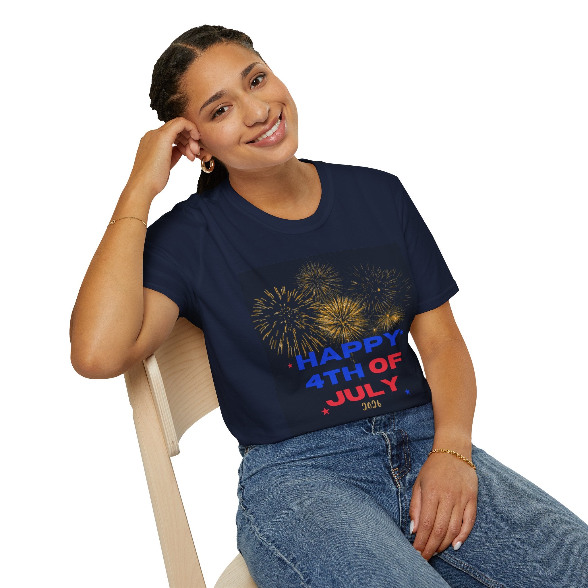 4th of July Fireworks T-Shirt — "Happy 4th of July" Patriotic Tee