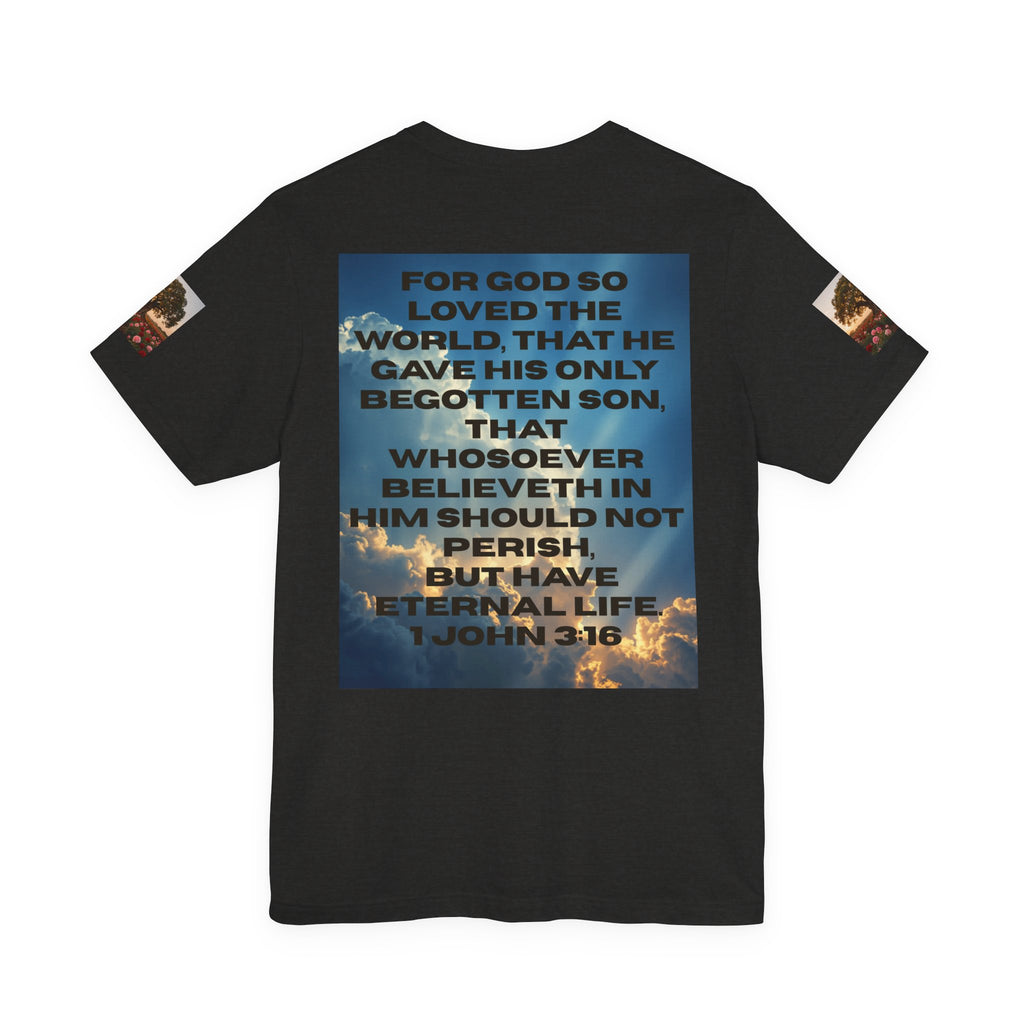 Christian Tee — 'John 3:16' Sunset Cloud Scripture T-Shirt