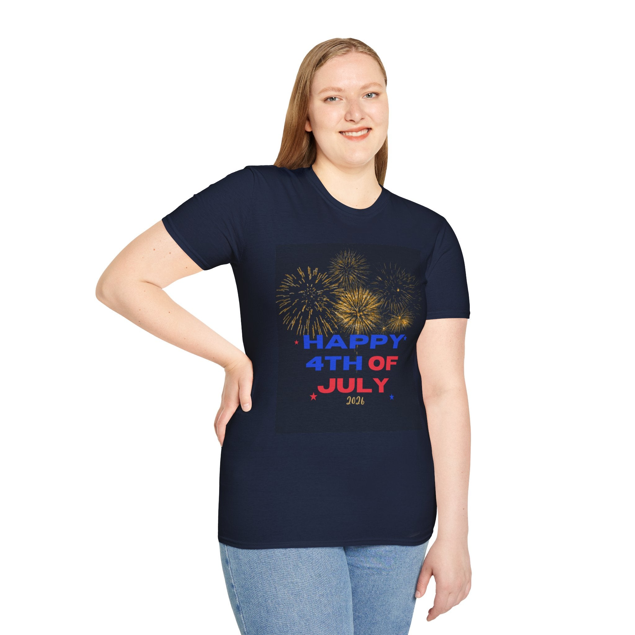 4th of July Fireworks T-Shirt — "Happy 4th of July" Patriotic Tee