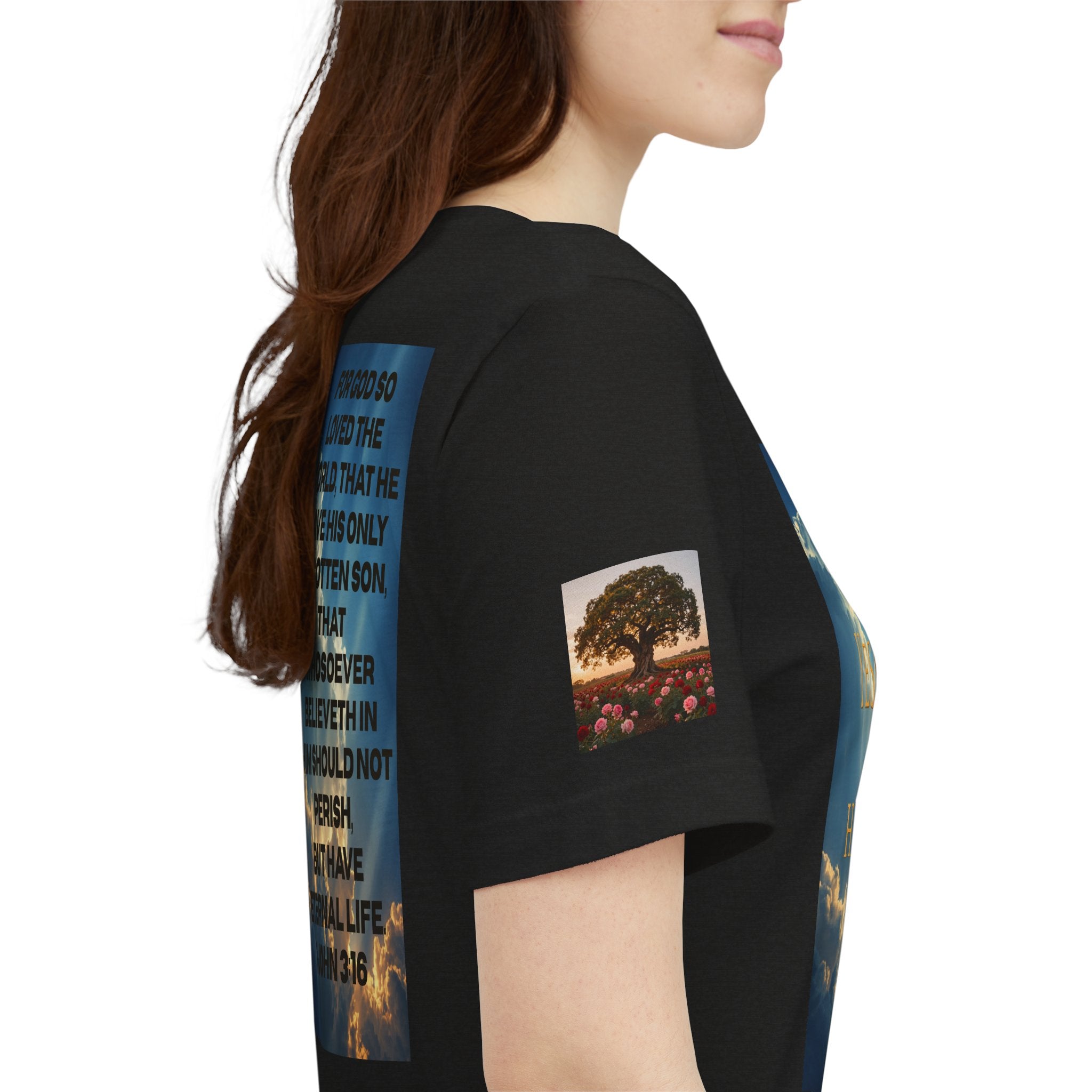 Christian Tee — 'John 3:16' Sunset Cloud Scripture T-Shirt