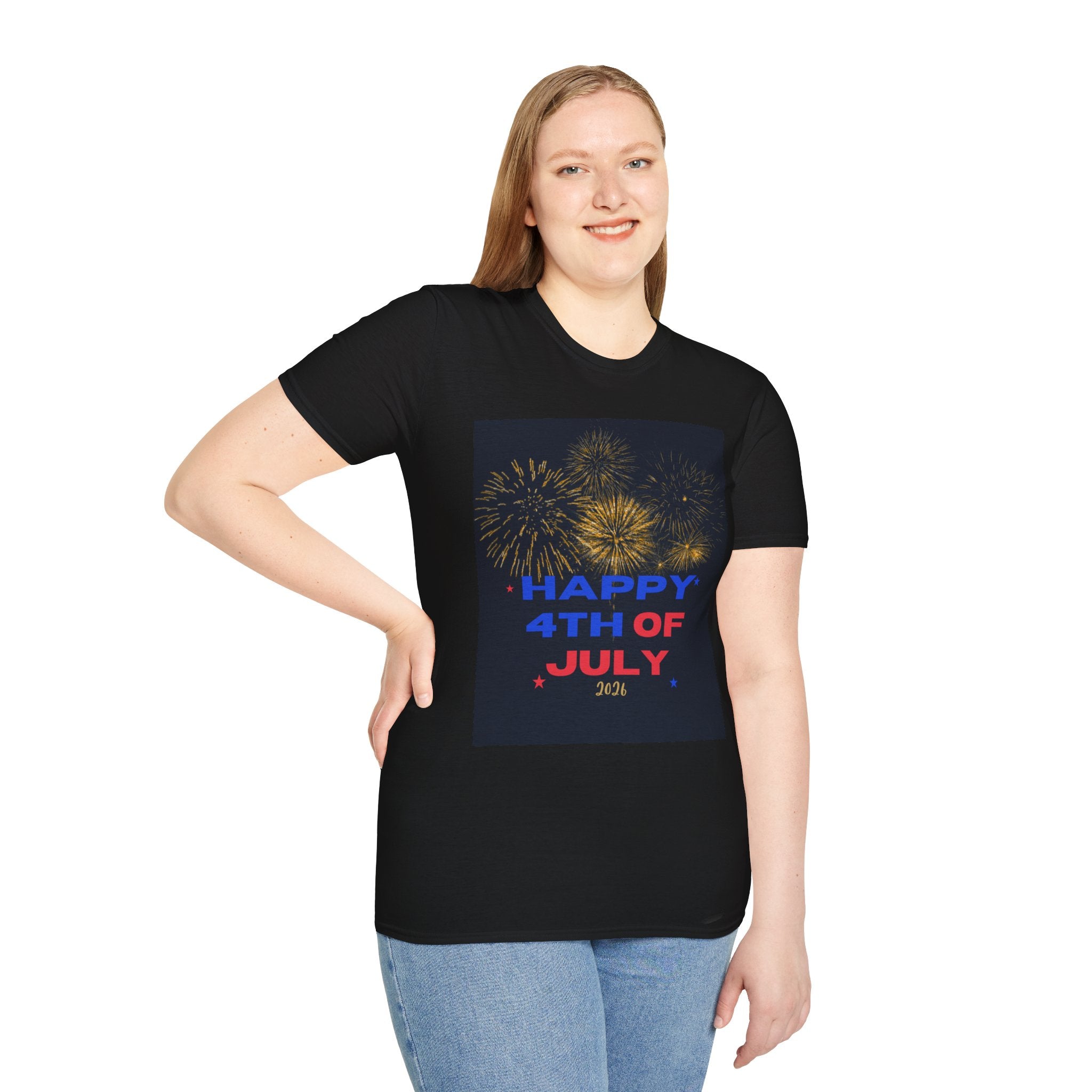 4th of July Fireworks T-Shirt — "Happy 4th of July" Patriotic Tee
