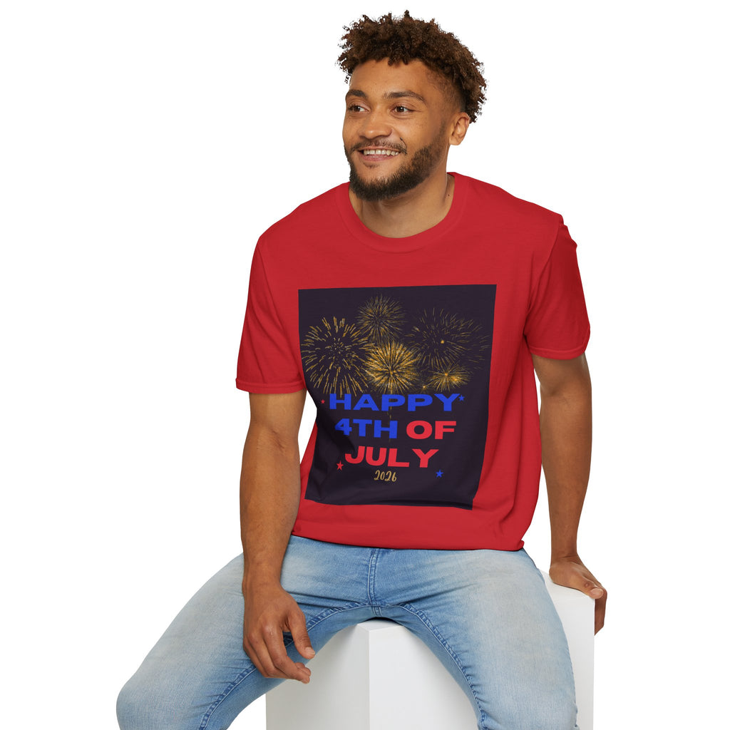 4th of July Fireworks T-Shirt — "Happy 4th of July" Patriotic Tee