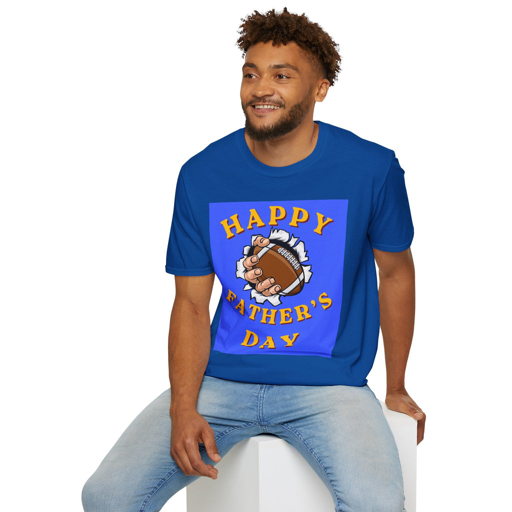 Father's Day Football T-Shirt — "Happy Father's Day" Graphic Tee