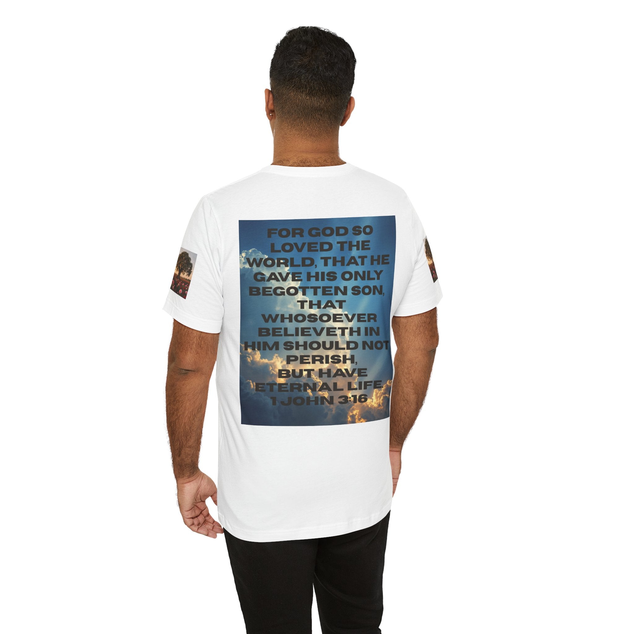 Christian Tee — 'John 3:16' Sunset Cloud Scripture T-Shirt