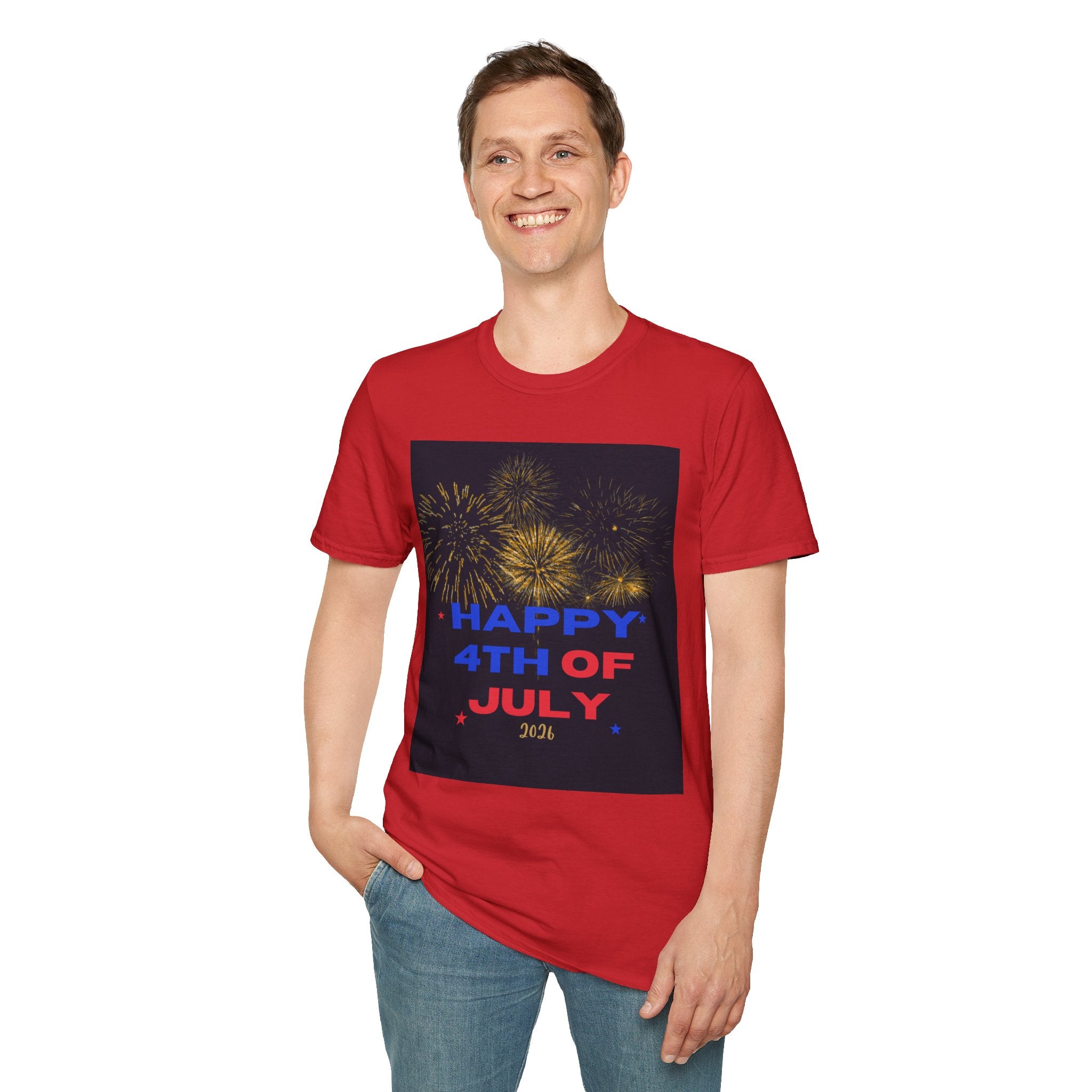 4th of July Fireworks T-Shirt — "Happy 4th of July" Patriotic Tee