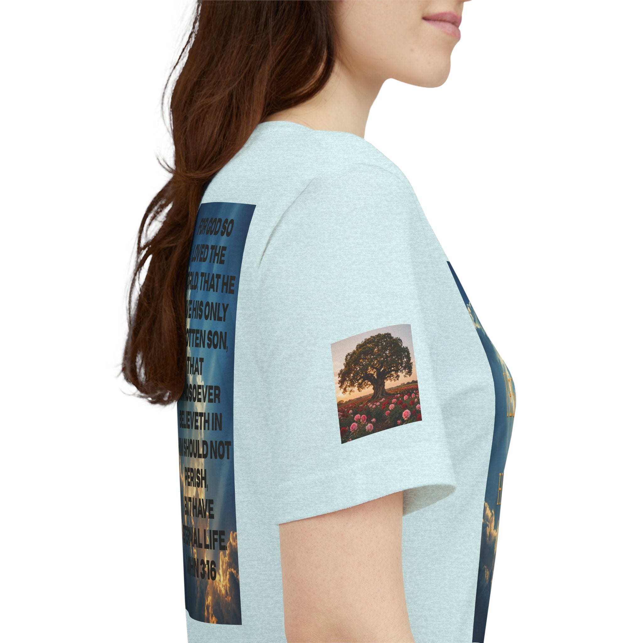 Christian Tee — 'John 3:16' Sunset Cloud Scripture T-Shirt