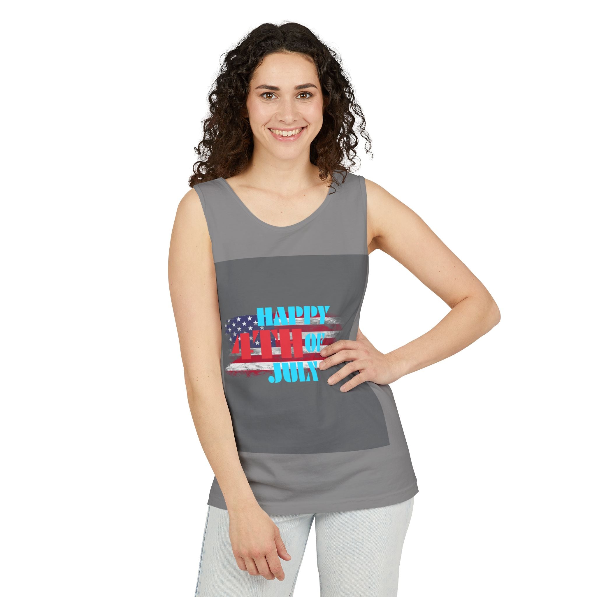 4th of July Tank Top — Patriotic Happy 4th Fireworks & Balloons Tank