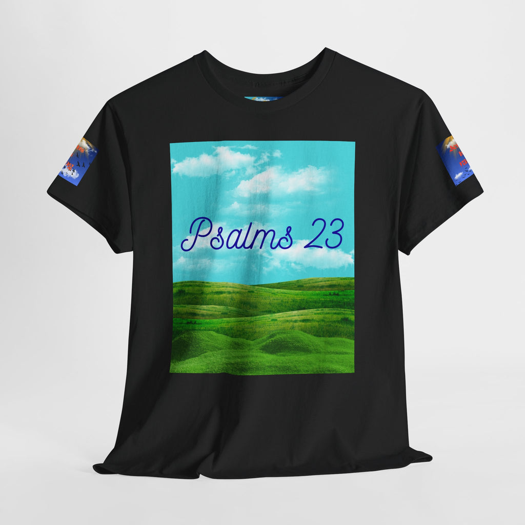 Psalms 23 Christian T‑Shirt — Faith Heart Landscape Tee