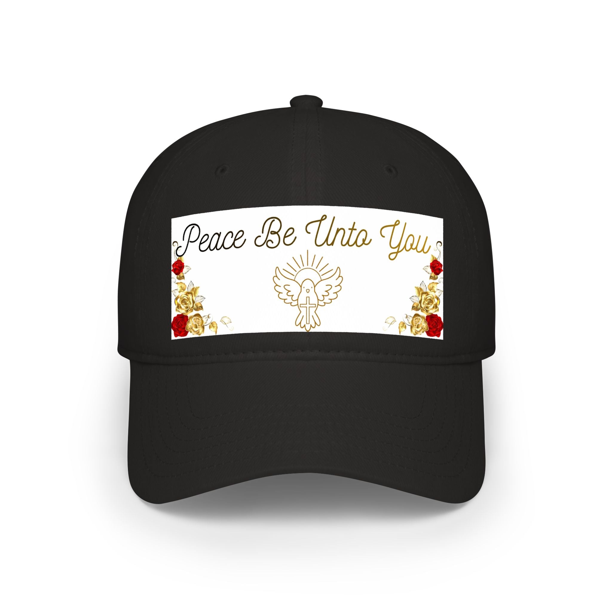 Peace Be Unto You Baseball Cap — Gold Dove Spiritual Prayer Hat