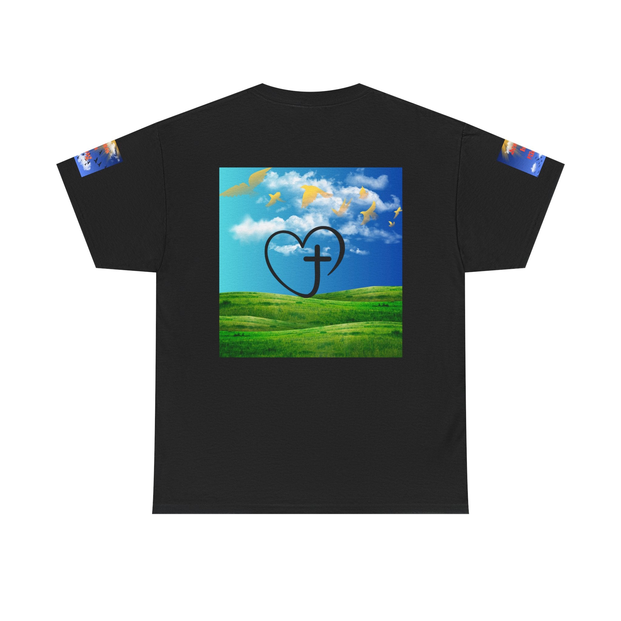 Psalms 23 Christian T‑Shirt — Faith Heart Landscape Tee