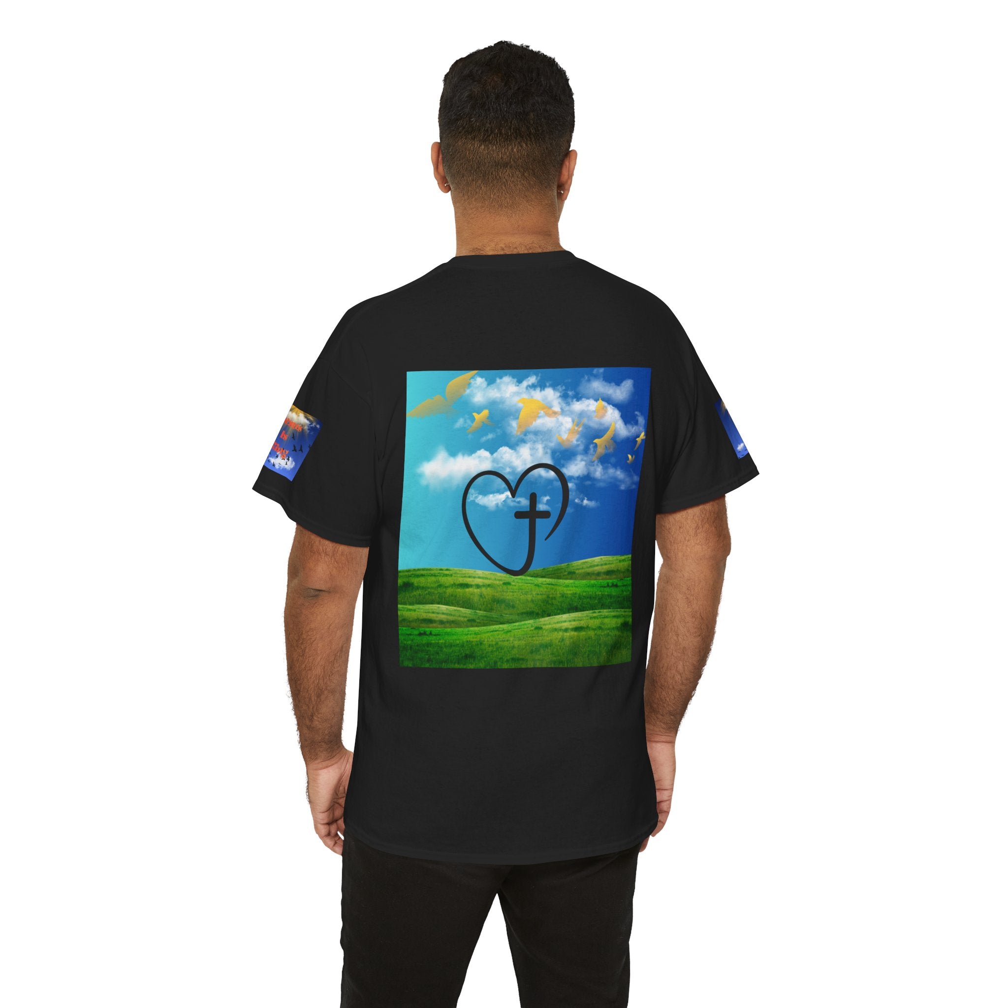 Psalms 23 Christian T‑Shirt — Faith Heart Landscape Tee