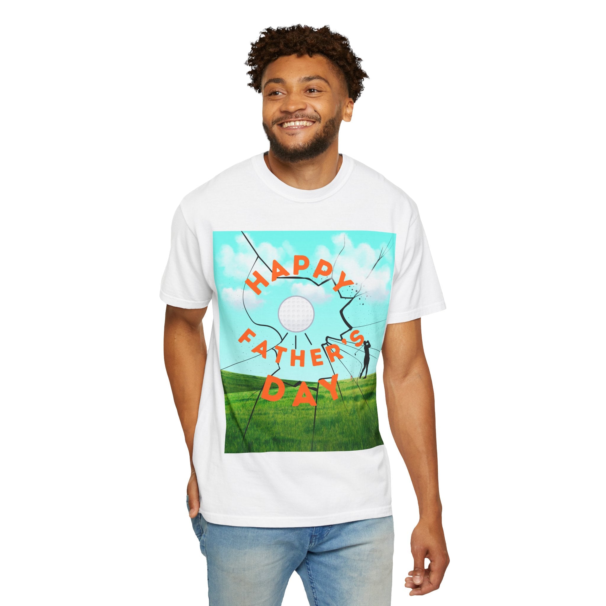 Father’s Day Golf T-Shirt — "Happy Father's Day" Golf Scene