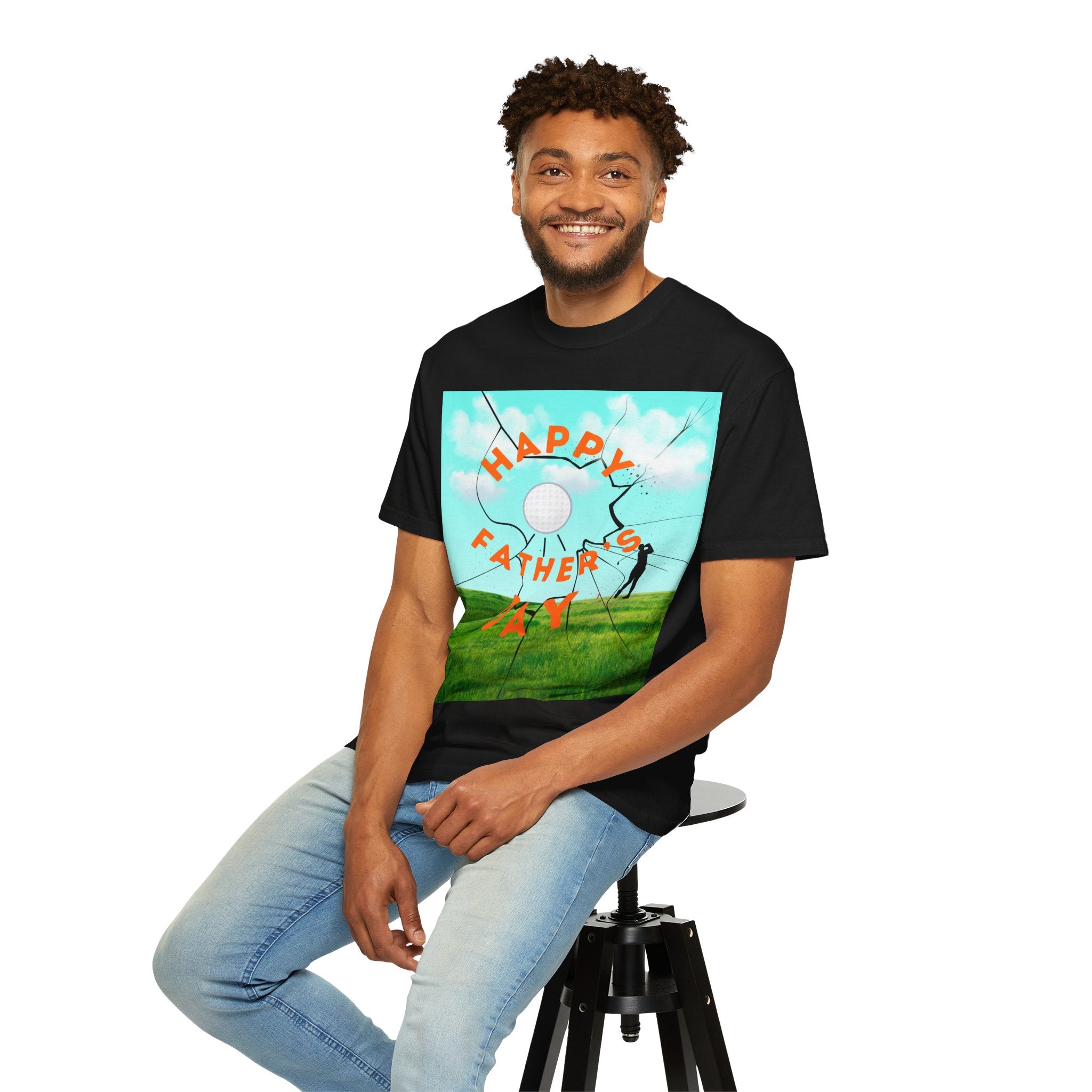Father’s Day Golf T-Shirt — "Happy Father's Day" Golf Scene