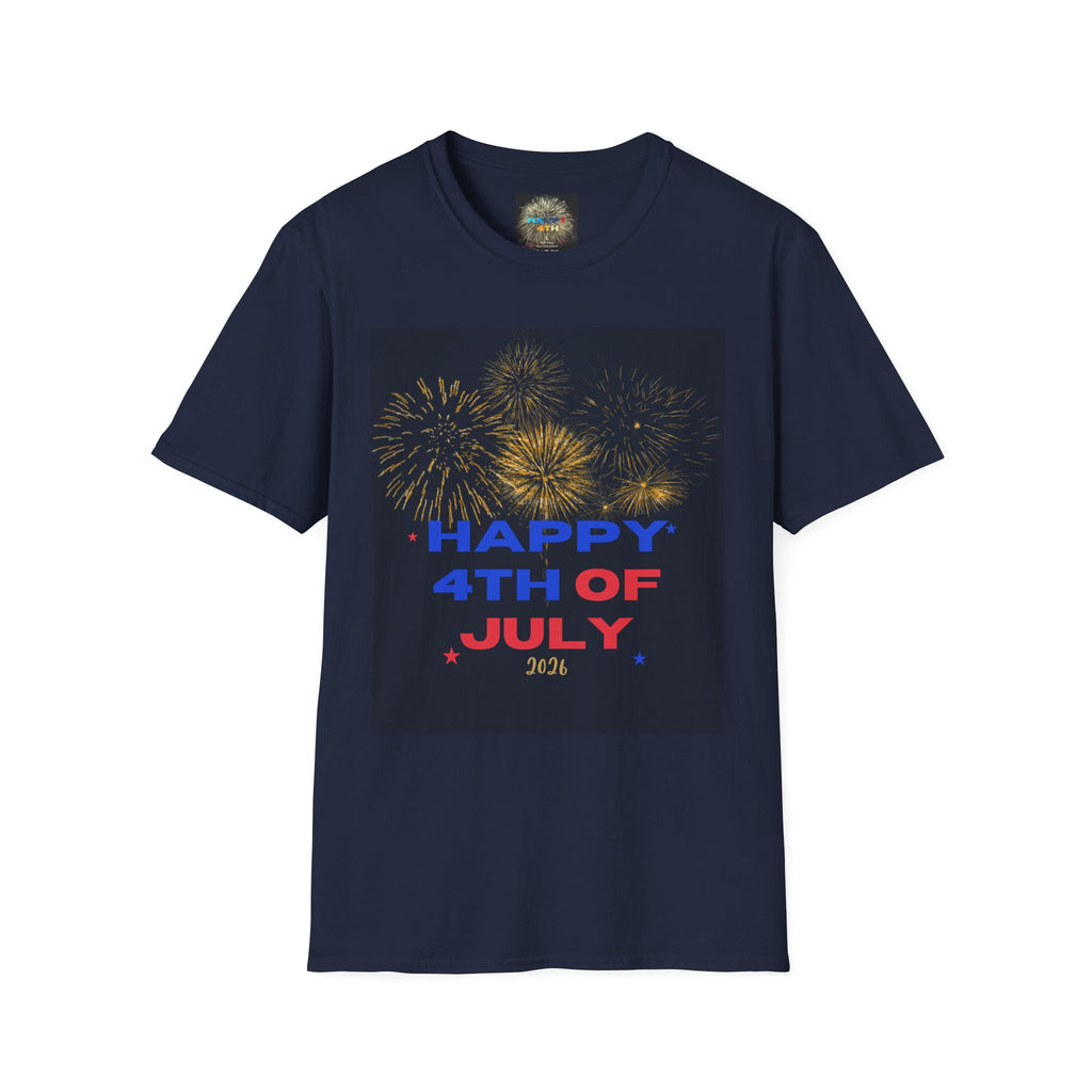 4th of July Fireworks T-Shirt — "Happy 4th of July" Patriotic Tee