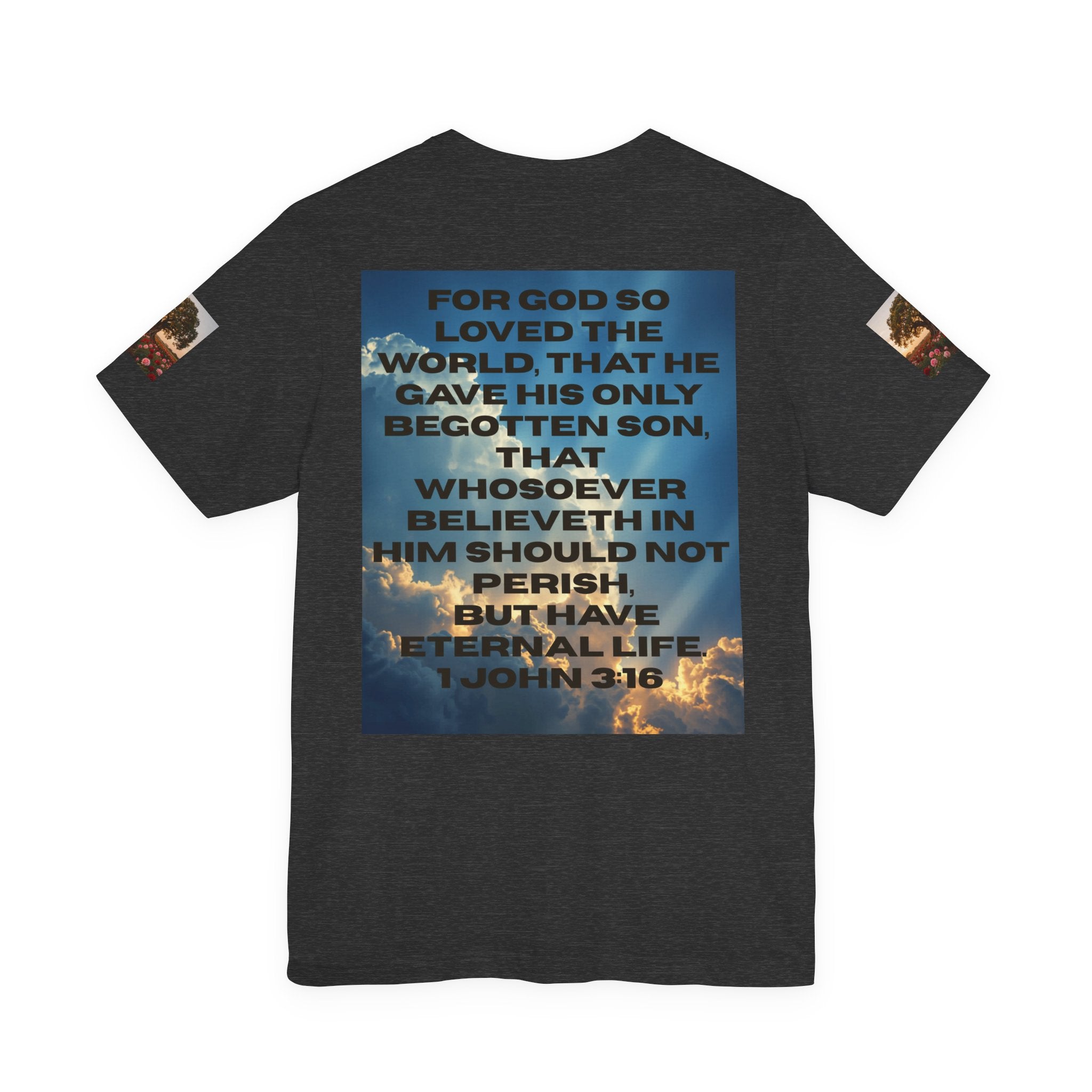 Christian Tee — 'John 3:16' Sunset Cloud Scripture T-Shirt