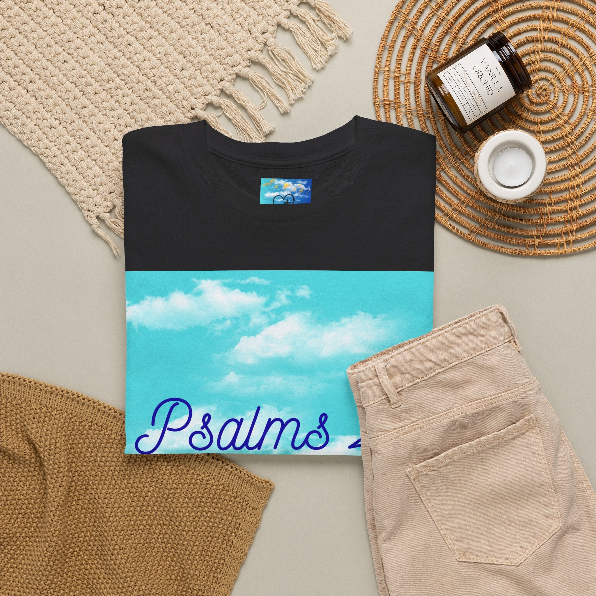 Psalms 23 Christian T‑Shirt — Faith Heart Landscape Tee