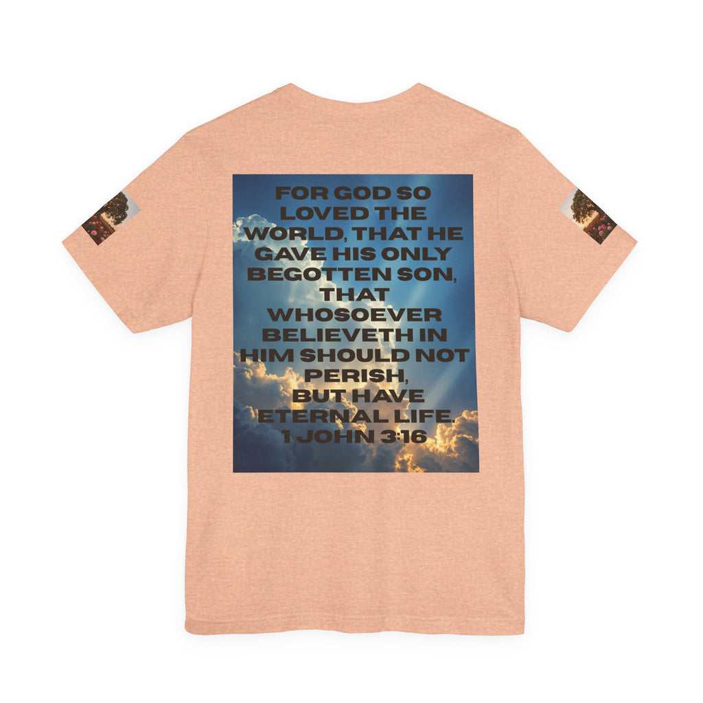 Christian Tee — 'John 3:16' Sunset Cloud Scripture T-Shirt