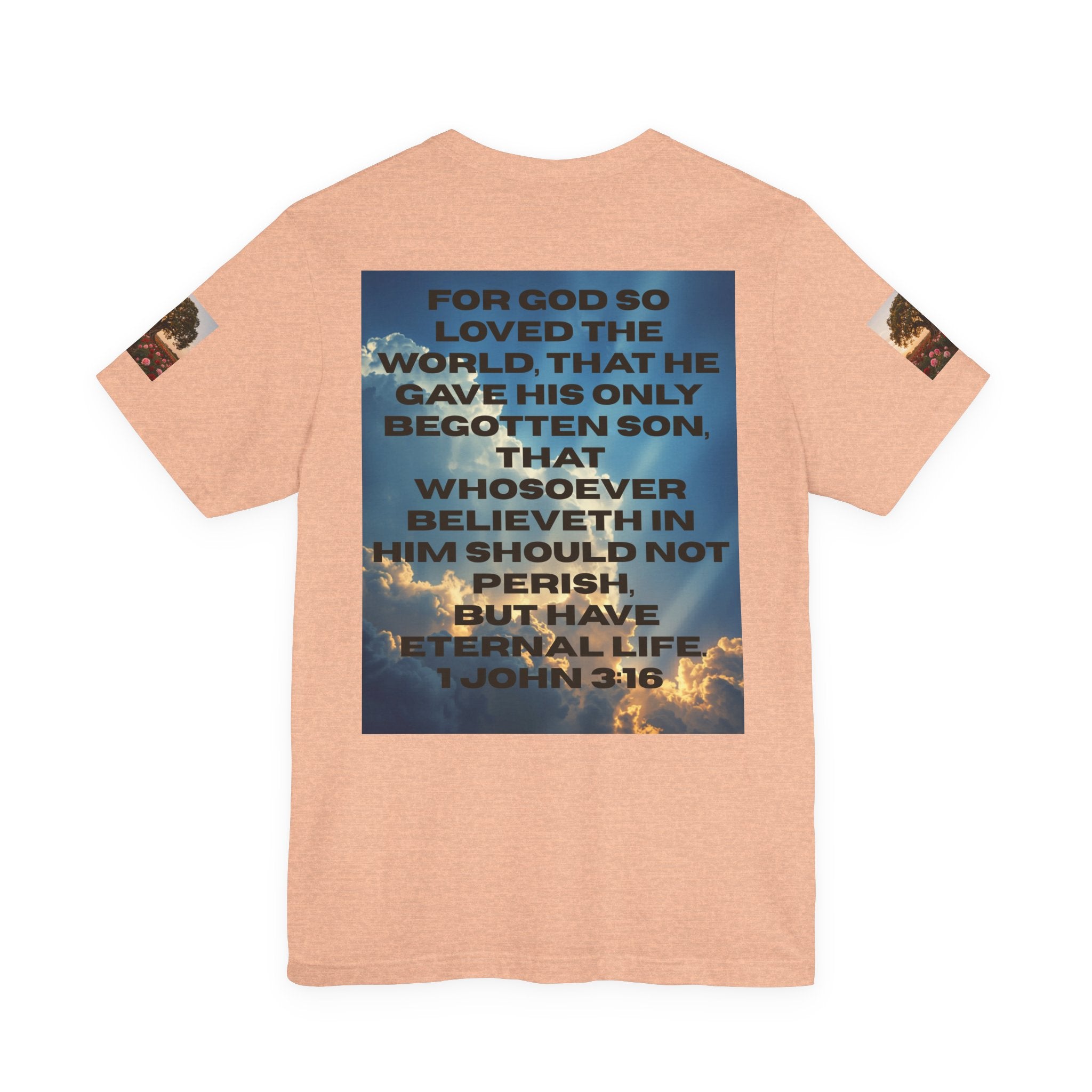 Christian Tee — 'John 3:16' Sunset Cloud Scripture T-Shirt