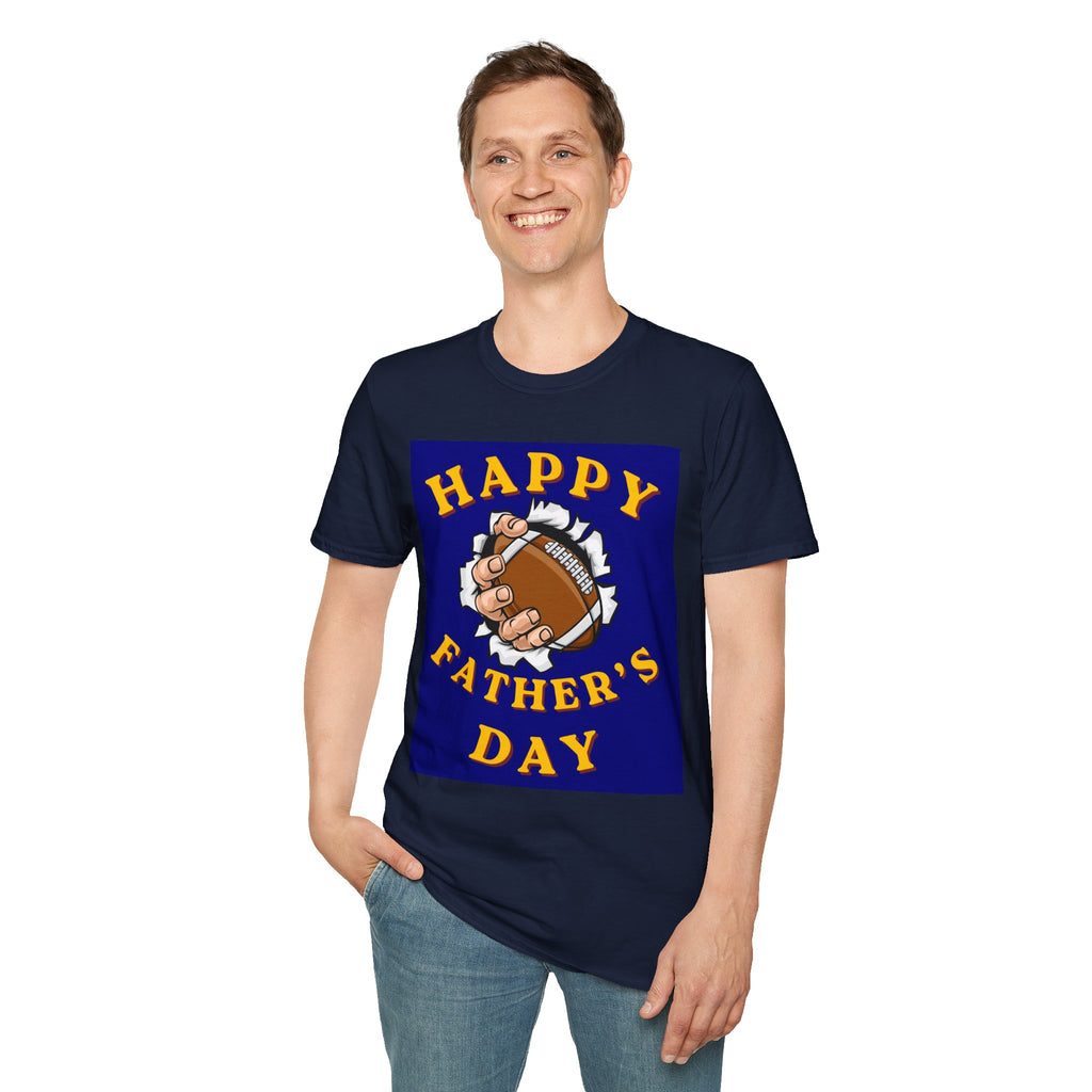 Father's Day Football T-Shirt — "Happy Father's Day" Graphic Tee