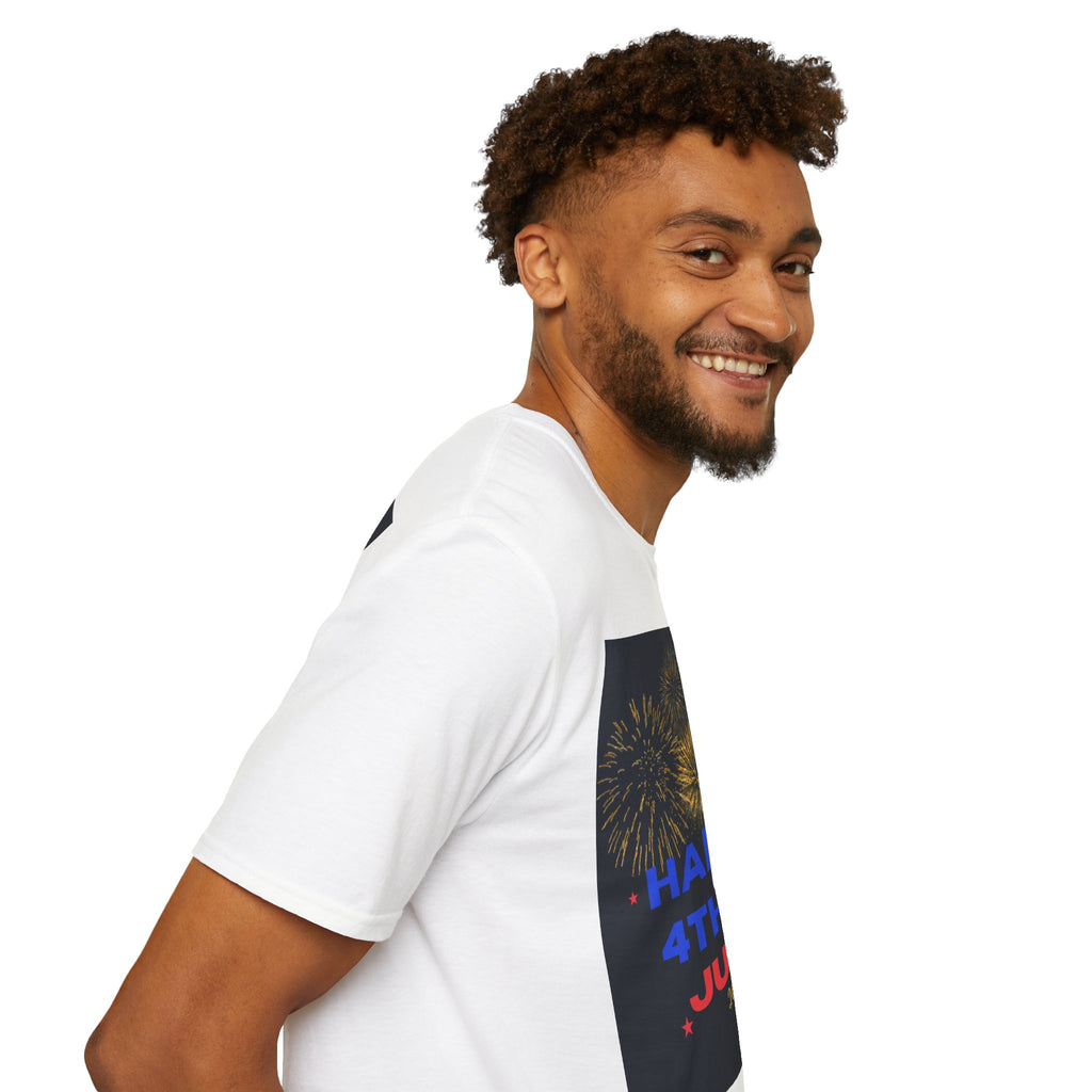 4th of July Fireworks T-Shirt — "Happy 4th of July" Patriotic Tee