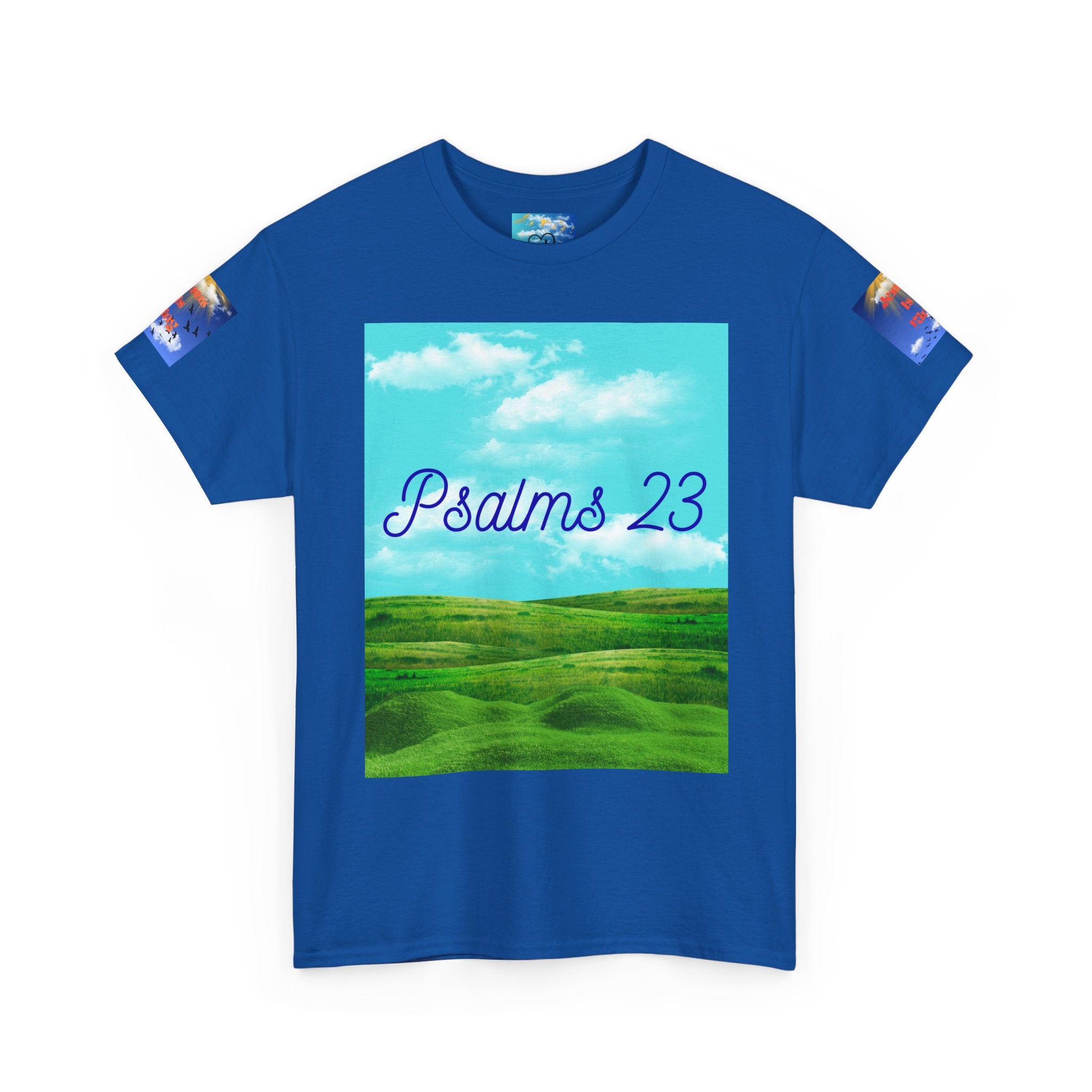 Psalms 23 Christian T‑Shirt — Faith Heart Landscape Tee