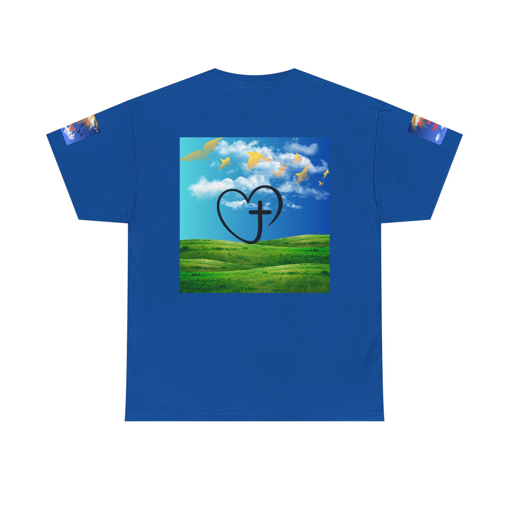 Psalms 23 Christian T‑Shirt — Faith Heart Landscape Tee