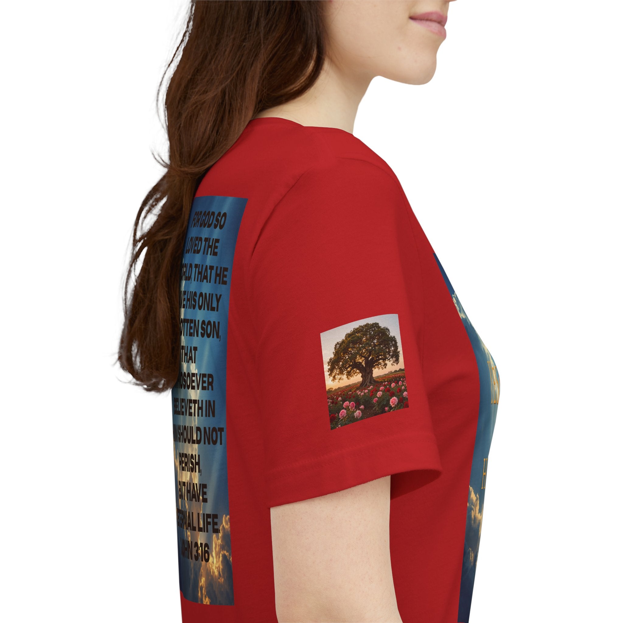 Christian Tee — 'John 3:16' Sunset Cloud Scripture T-Shirt