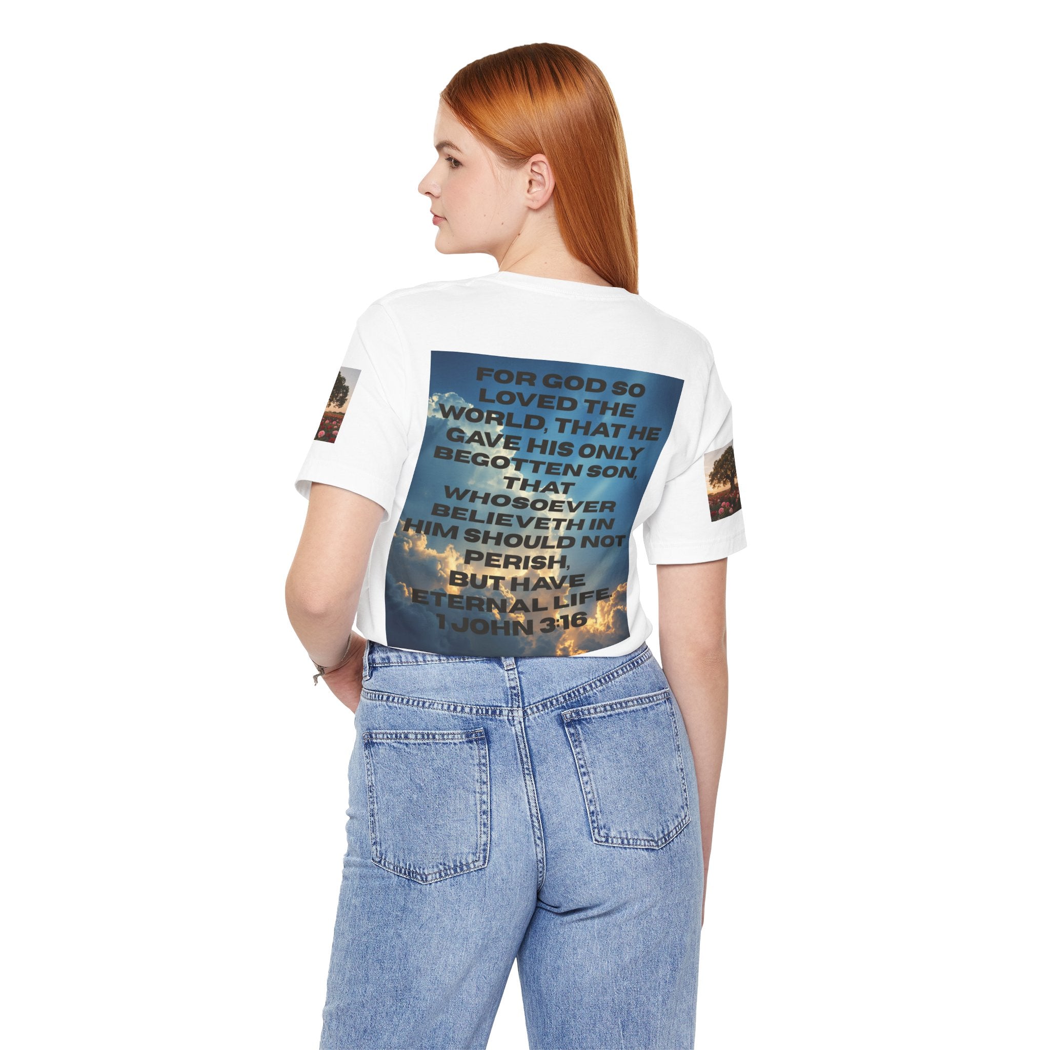 Christian Tee — 'John 3:16' Sunset Cloud Scripture T-Shirt