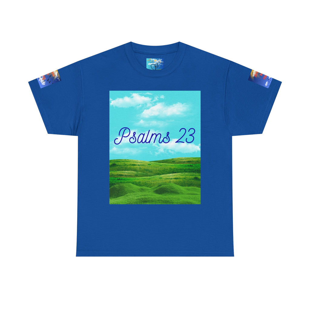 Psalms 23 Christian T‑Shirt — Faith Heart Landscape Tee