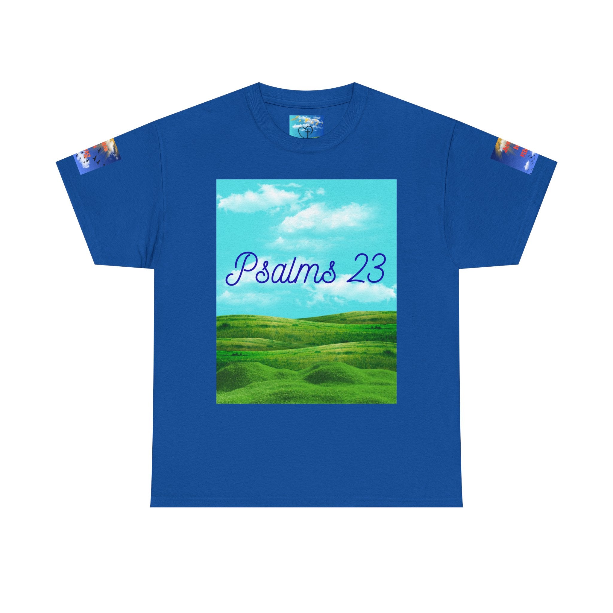 Psalms 23 Christian T‑Shirt — Faith Heart Landscape Tee