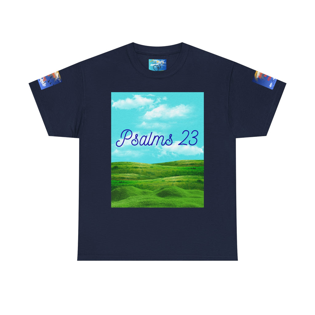 Psalms 23 Christian T‑Shirt — Faith Heart Landscape Tee