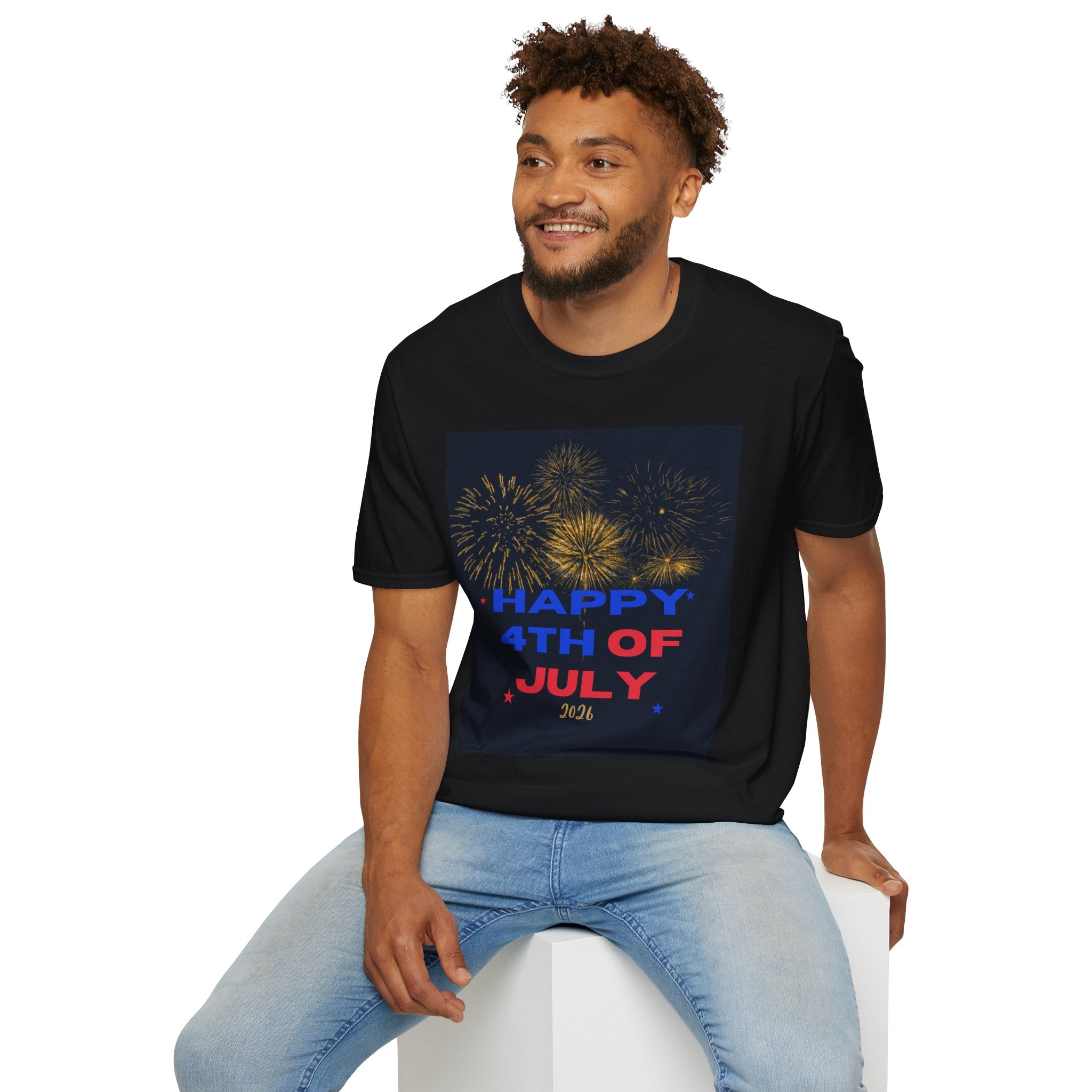 4th of July Fireworks T-Shirt — "Happy 4th of July" Patriotic Tee