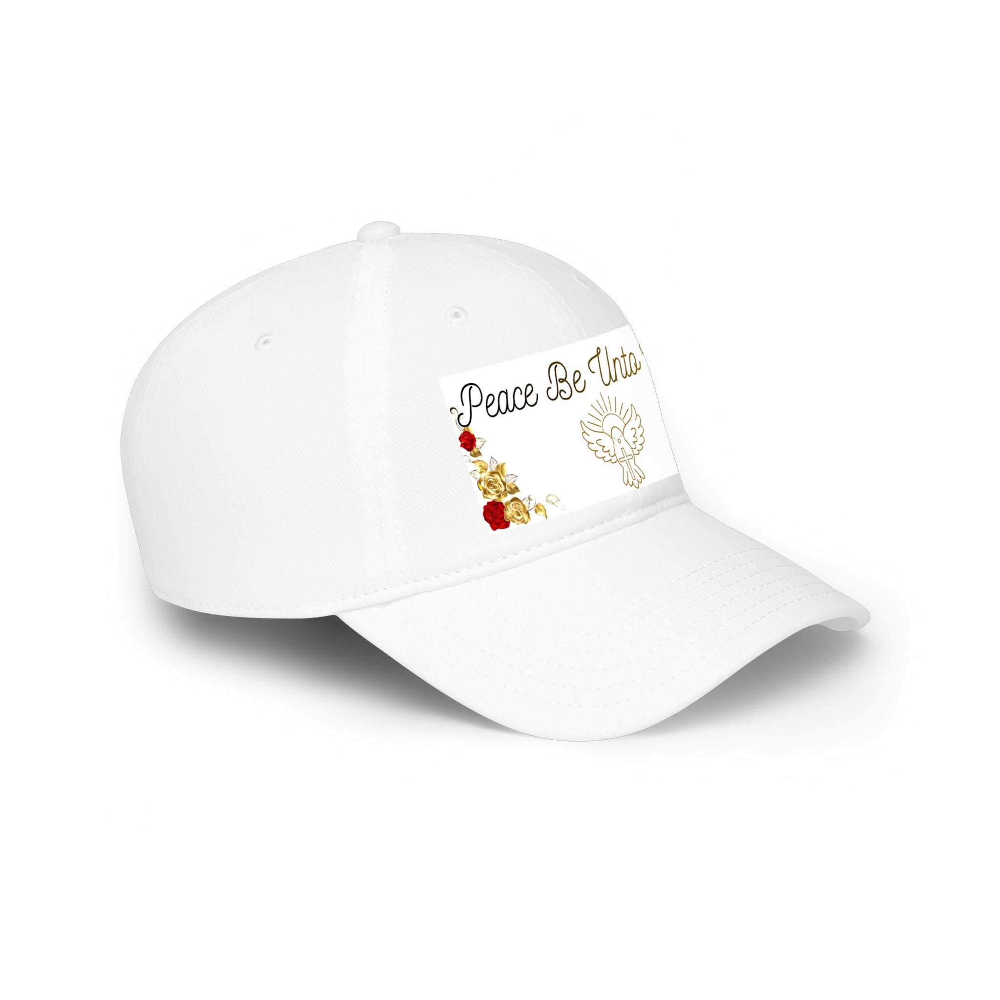 Peace Be Unto You Baseball Cap — Gold Dove Spiritual Prayer Hat