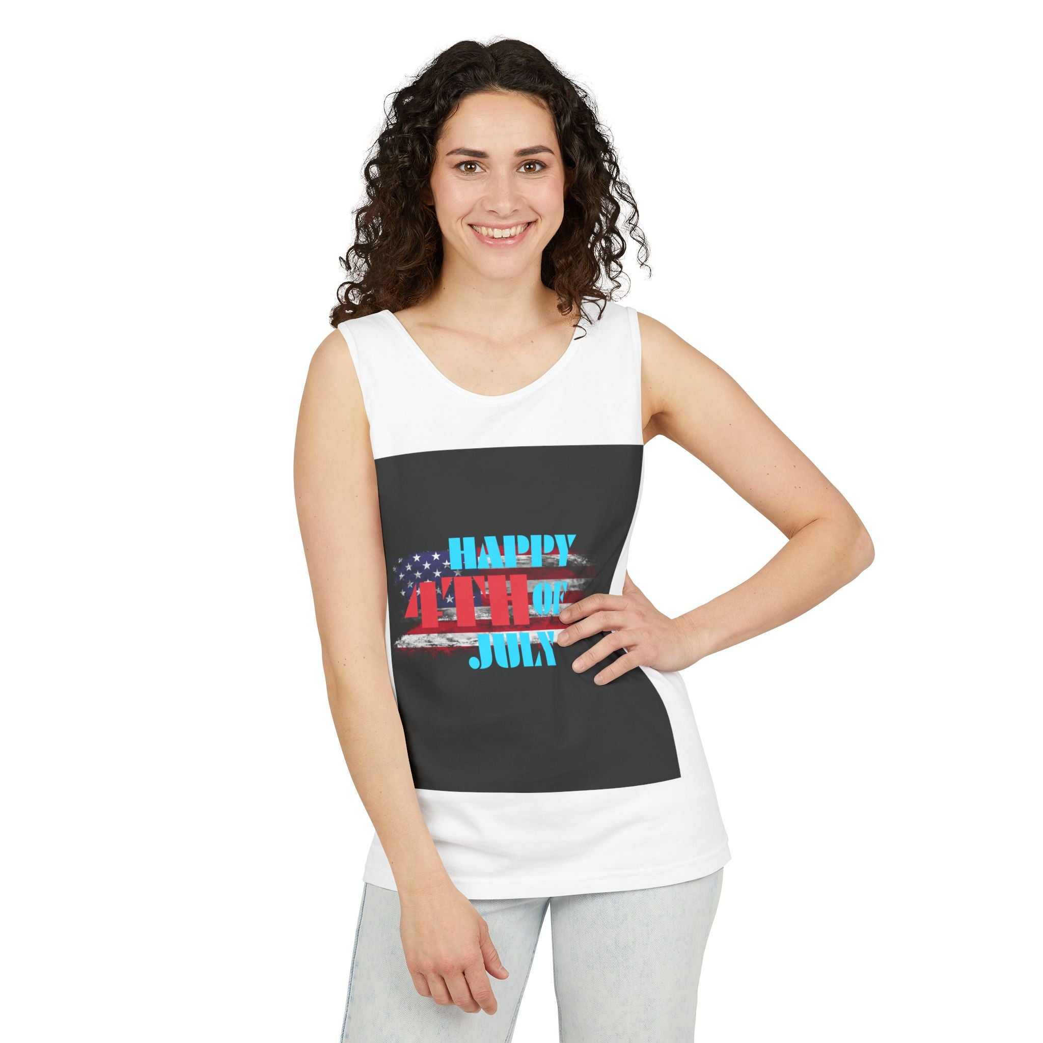 4th of July Tank Top — Patriotic Happy 4th Fireworks & Balloons Tank
