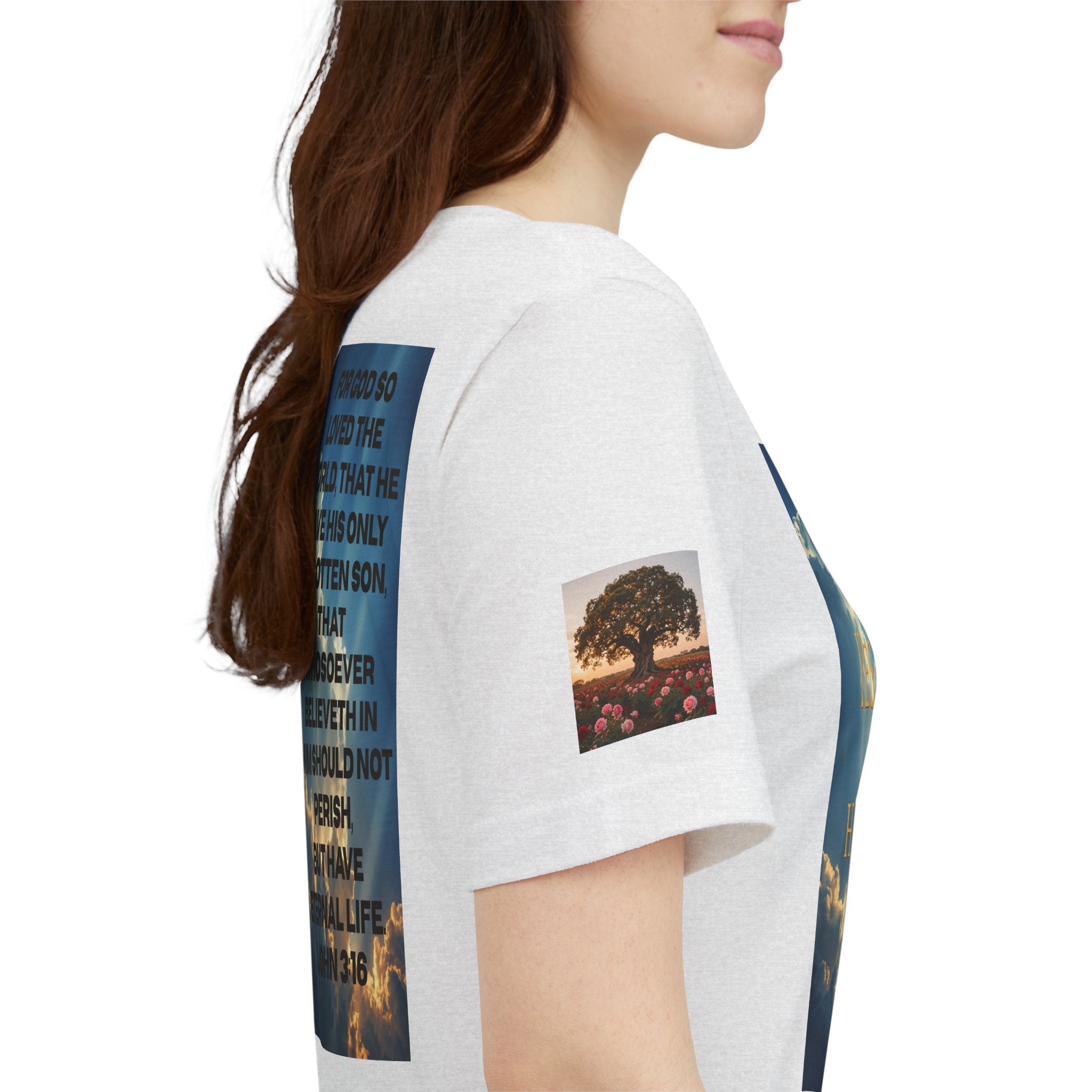 Christian Tee — 'John 3:16' Sunset Cloud Scripture T-Shirt