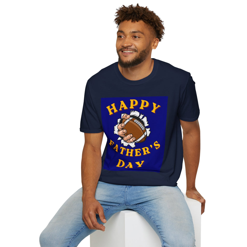 Father's Day Football T-Shirt — "Happy Father's Day" Graphic Tee