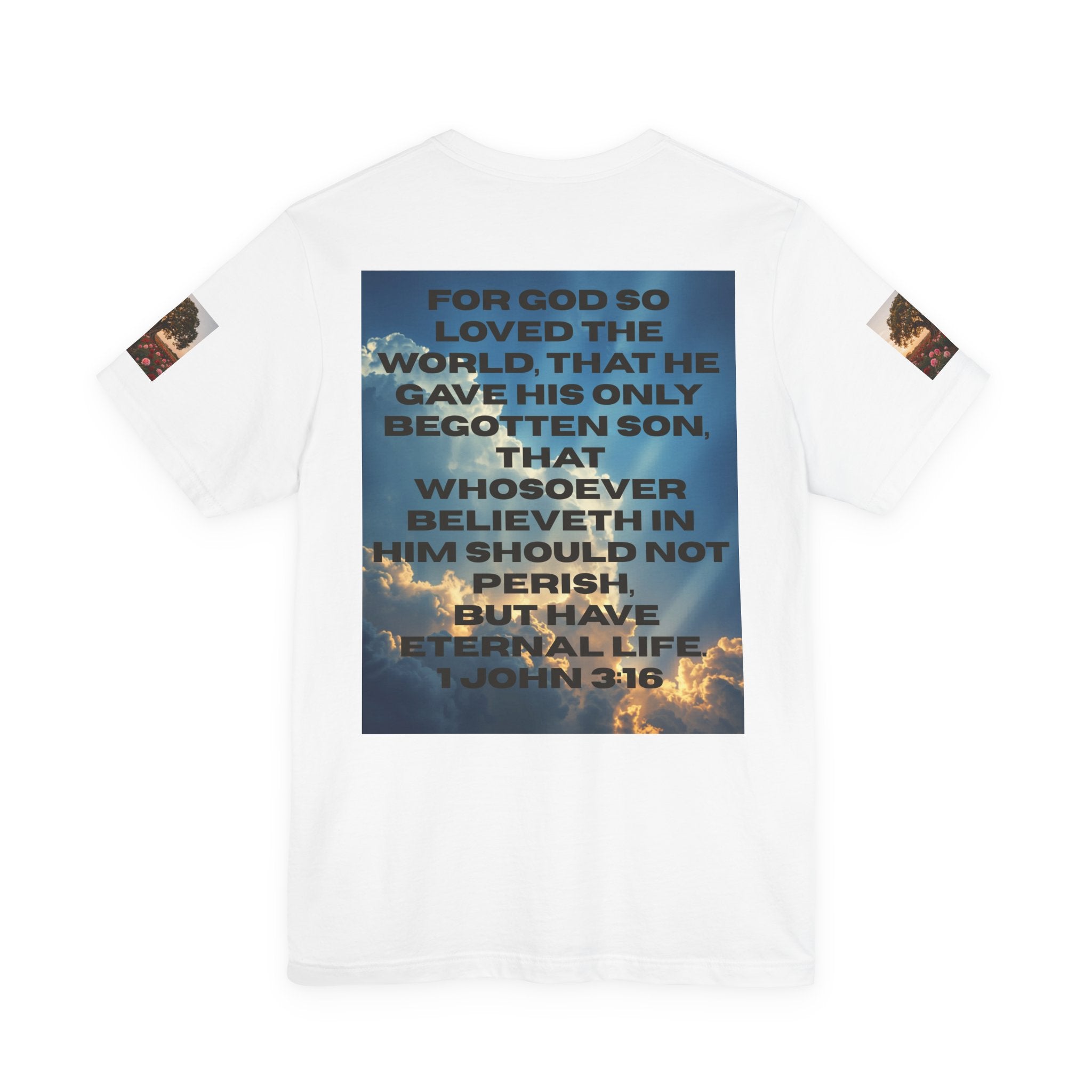 Christian Tee — 'John 3:16' Sunset Cloud Scripture T-Shirt