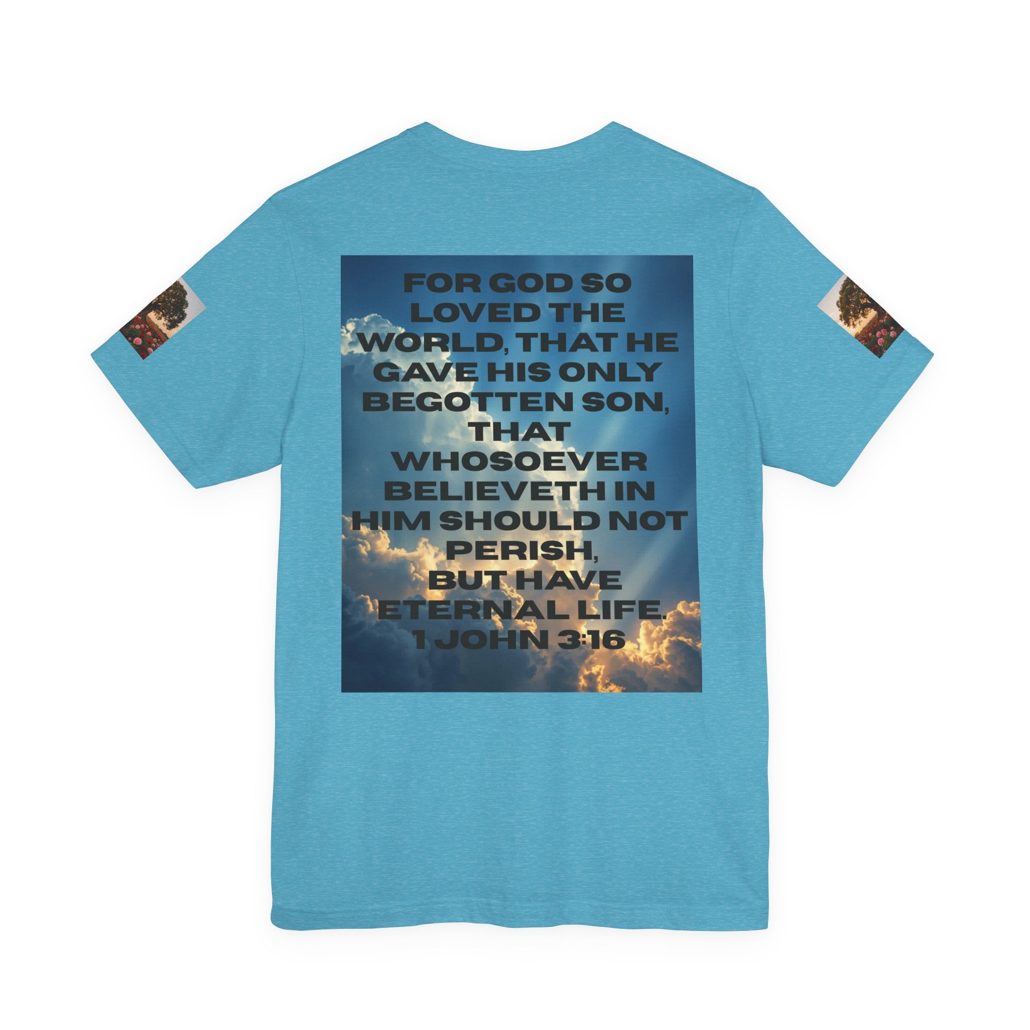 Christian Tee — 'John 3:16' Sunset Cloud Scripture T-Shirt