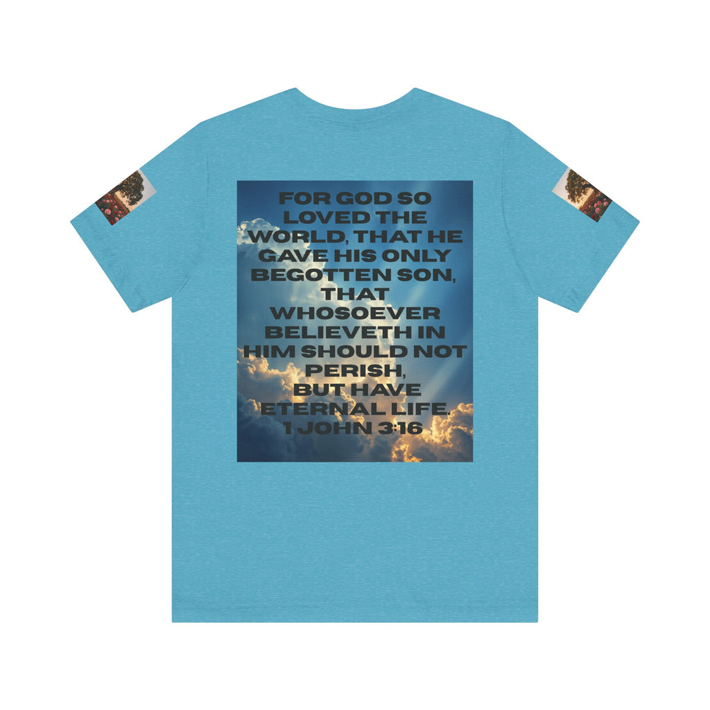 Christian Tee — 'John 3:16' Sunset Cloud Scripture T-Shirt