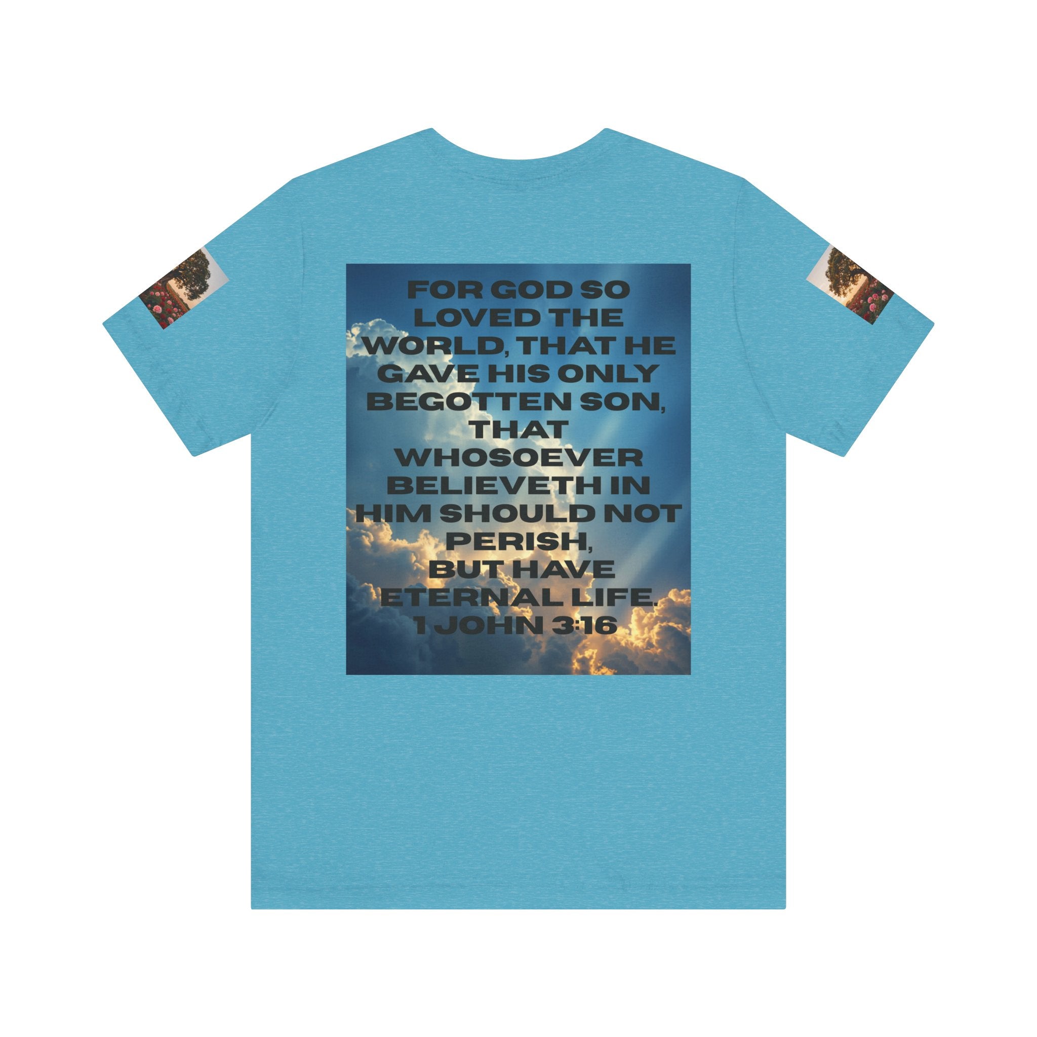 Christian Tee — 'John 3:16' Sunset Cloud Scripture T-Shirt