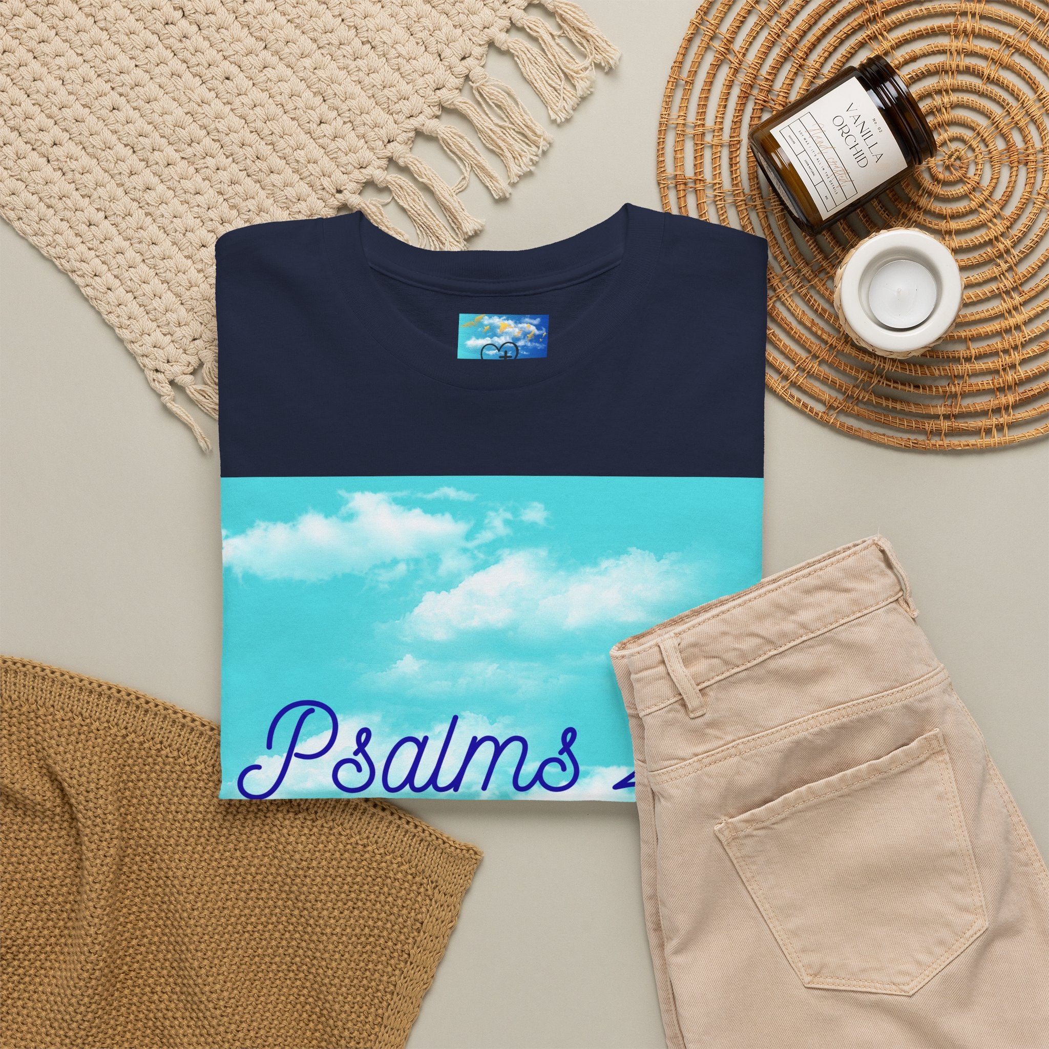 Psalms 23 Christian T‑Shirt — Faith Heart Landscape Tee