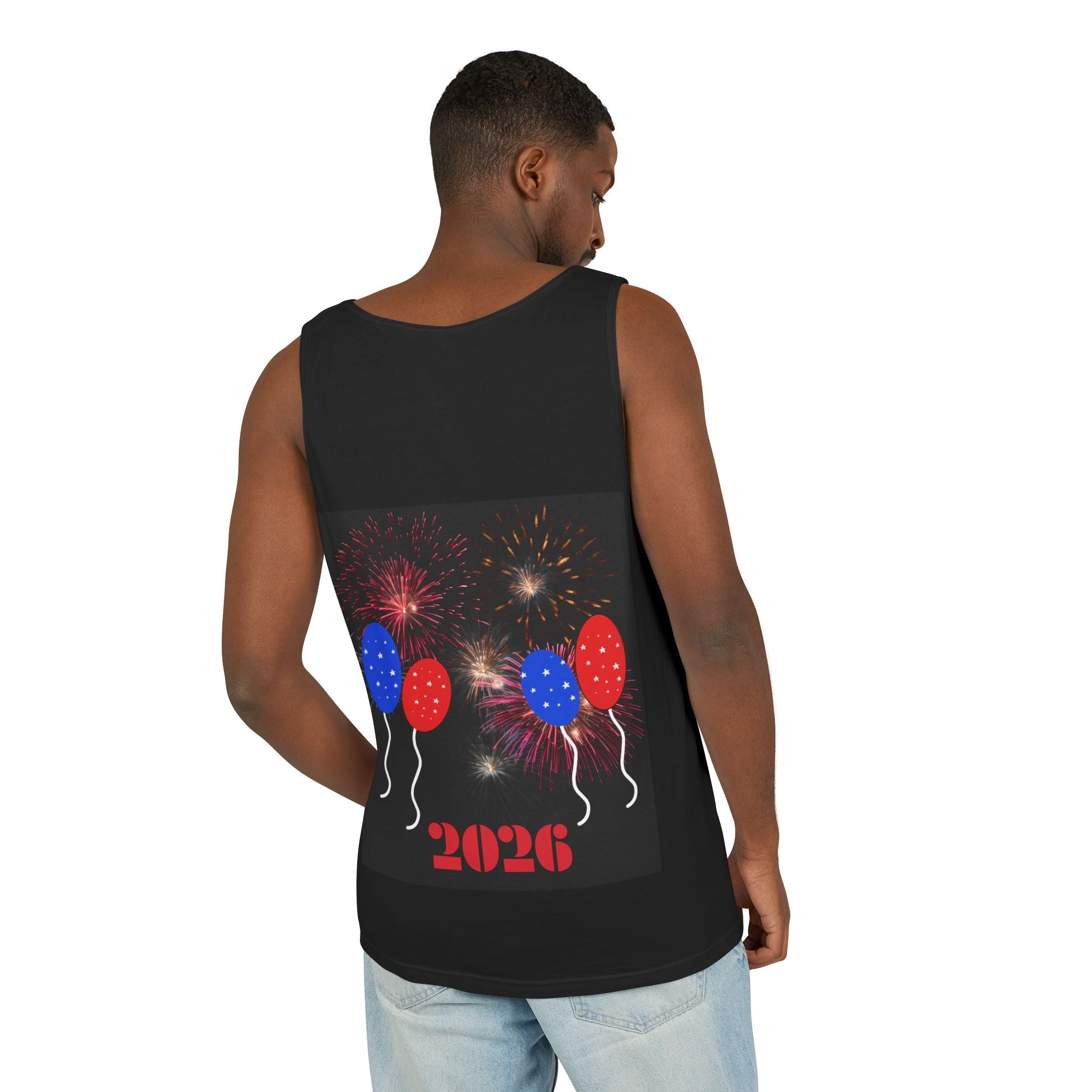 4th of July Tank Top — Patriotic Happy 4th Fireworks & Balloons Tank