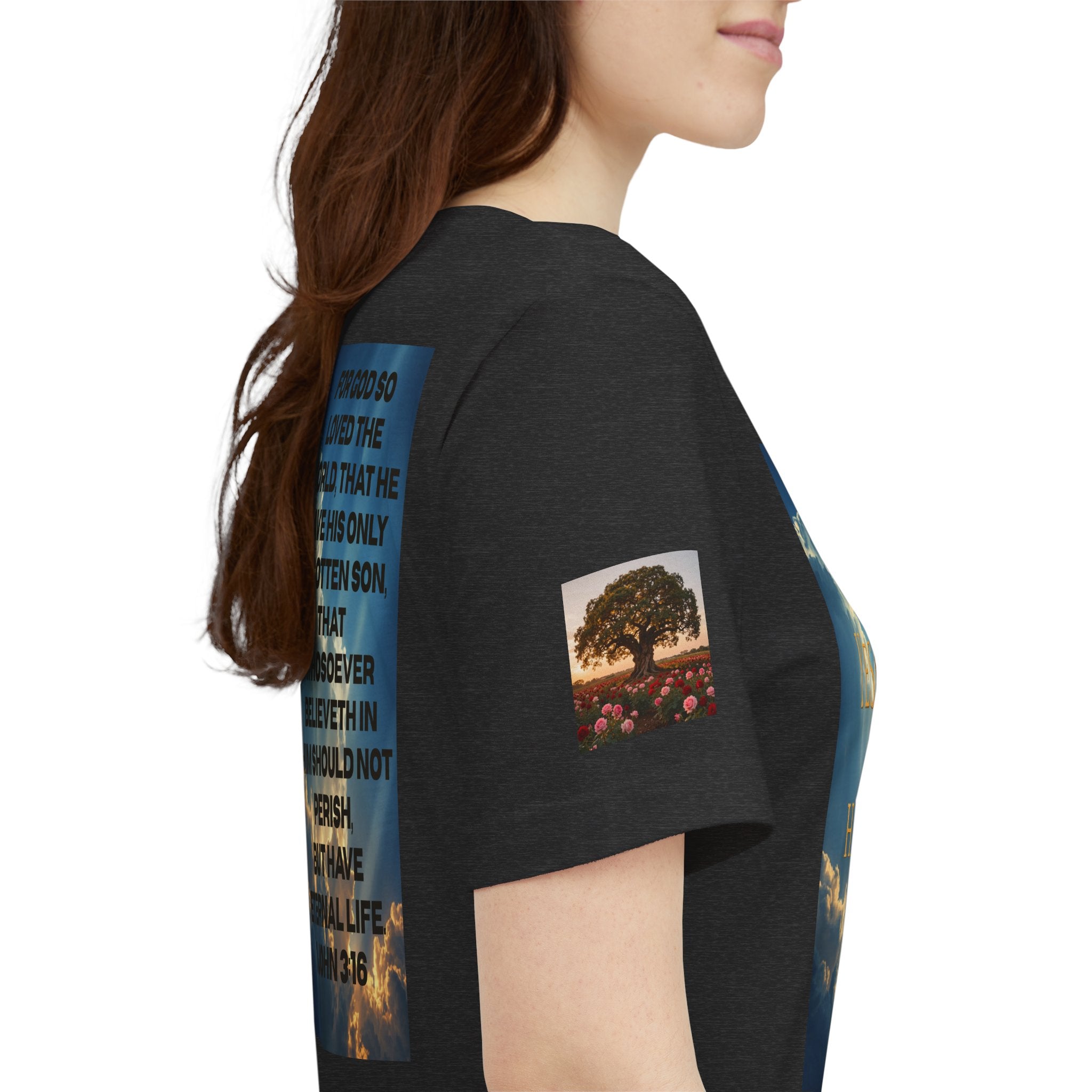 Christian Tee — 'John 3:16' Sunset Cloud Scripture T-Shirt