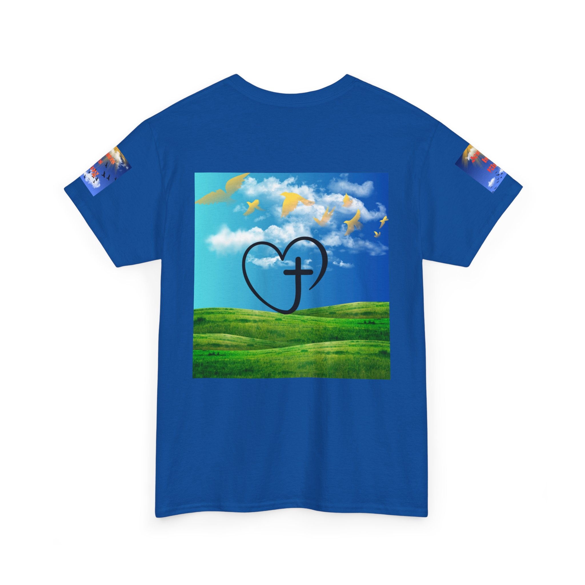 Psalms 23 Christian T‑Shirt — Faith Heart Landscape Tee