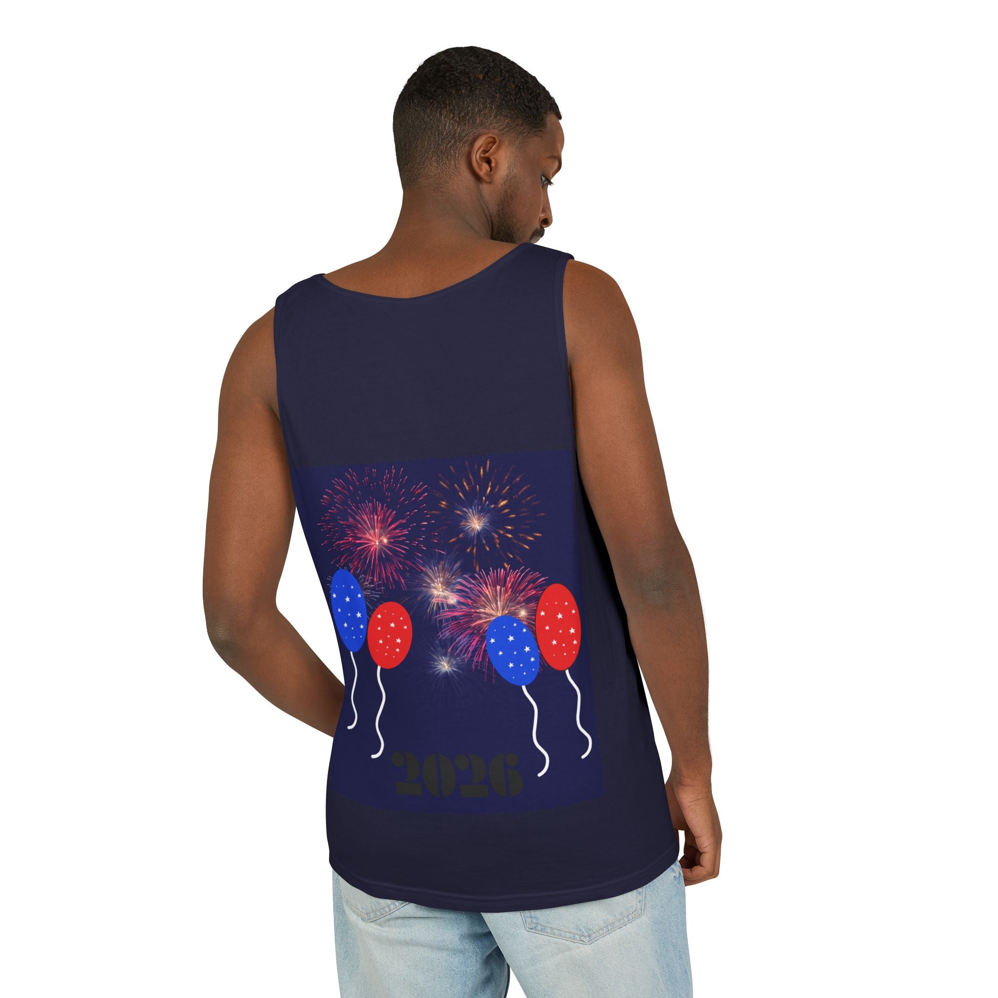 4th of July Tank Top — Patriotic Happy 4th Fireworks & Balloons Tank