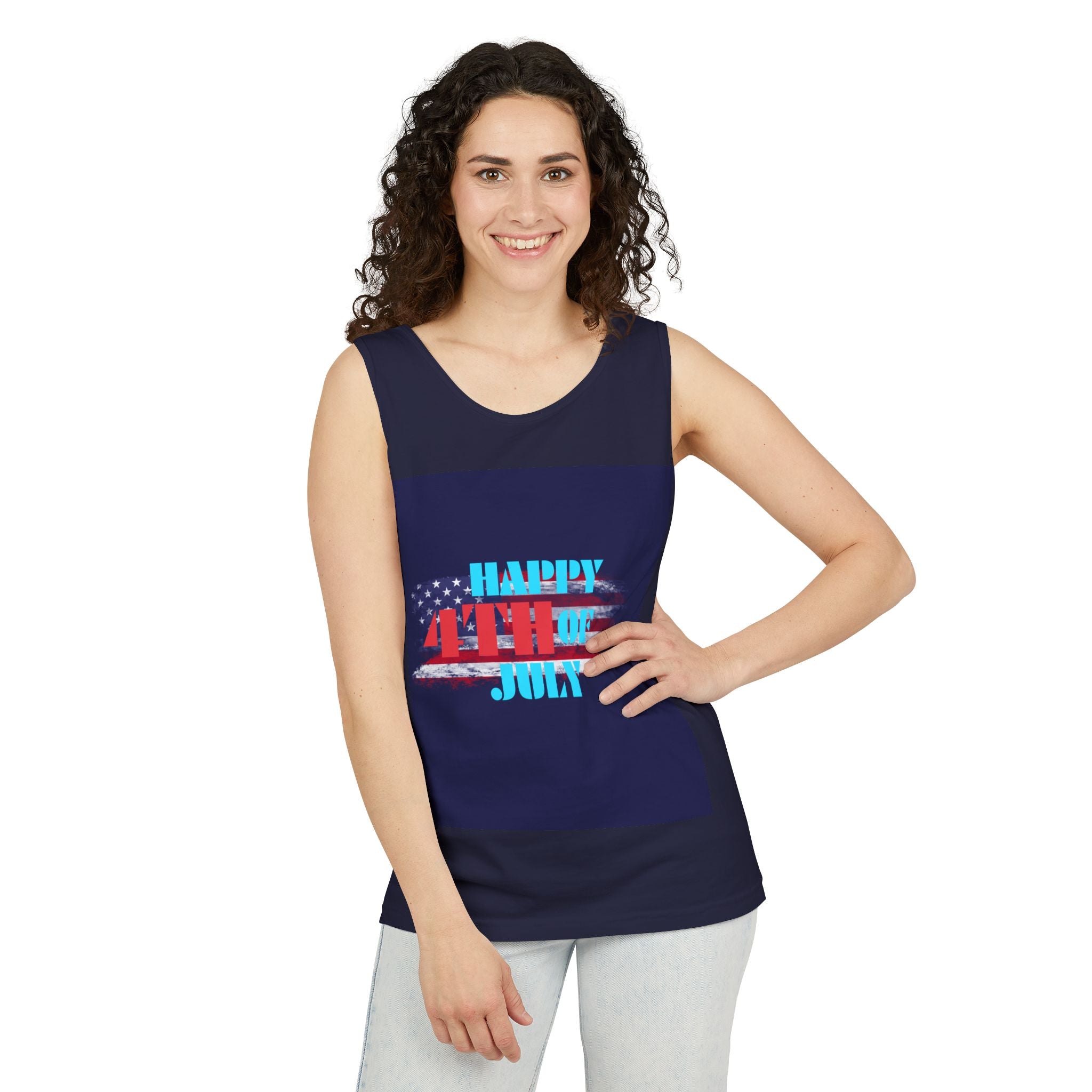 4th of July Tank Top — Patriotic Happy 4th Fireworks & Balloons Tank